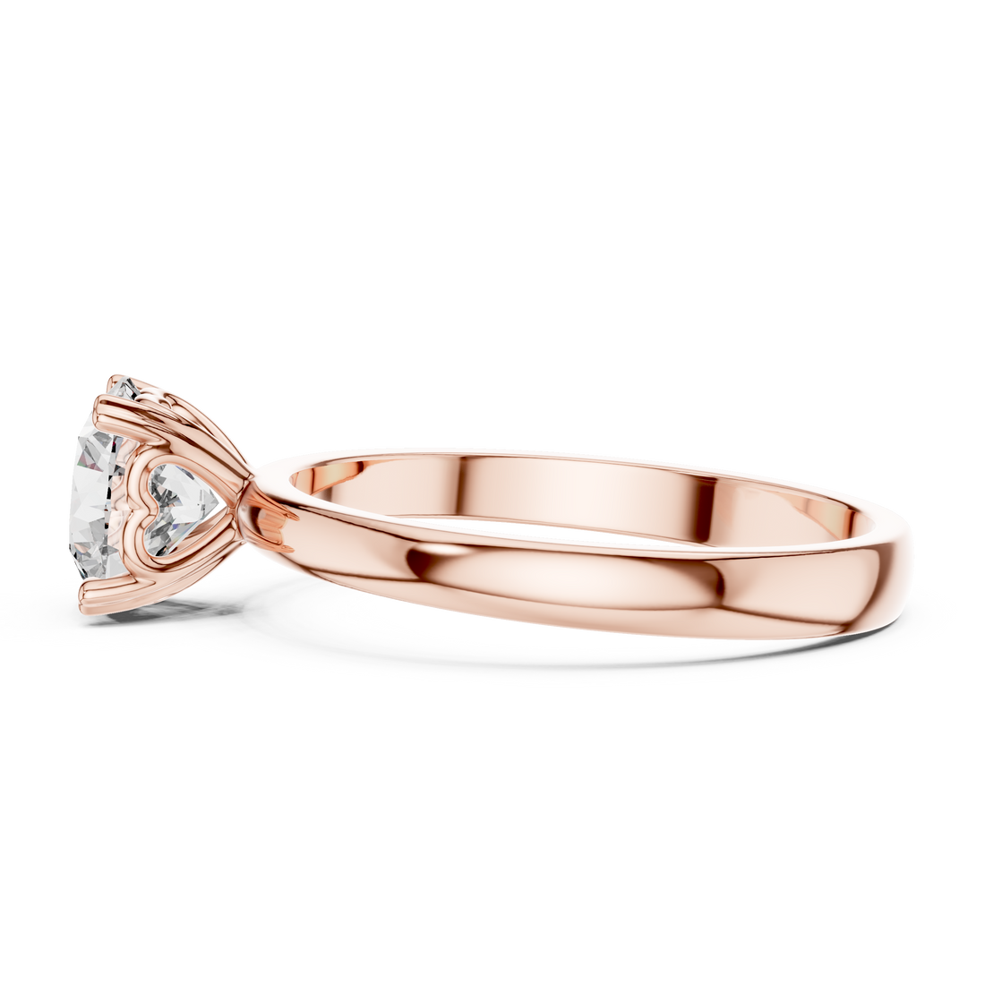 Heart-Gallery 1.00 Carat Round Solitaire Diamond Ring