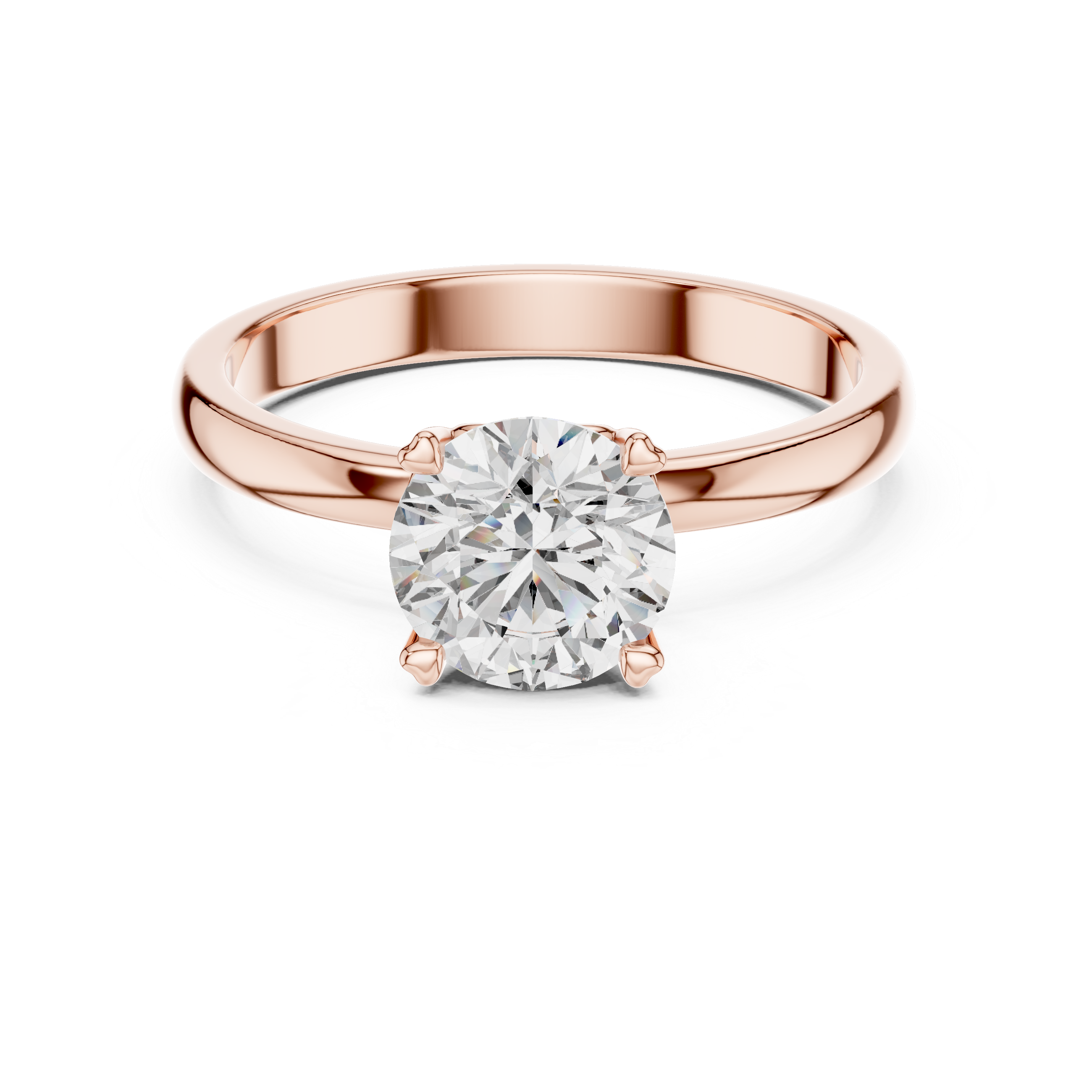Heart-Gallery 1.00 Carat Round Solitaire Diamond Ring