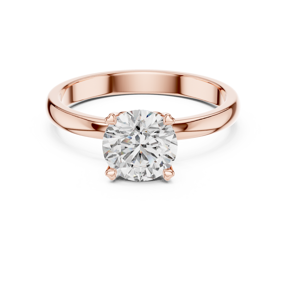 Heart-Gallery 1.00 Carat Round Solitaire Diamond Ring