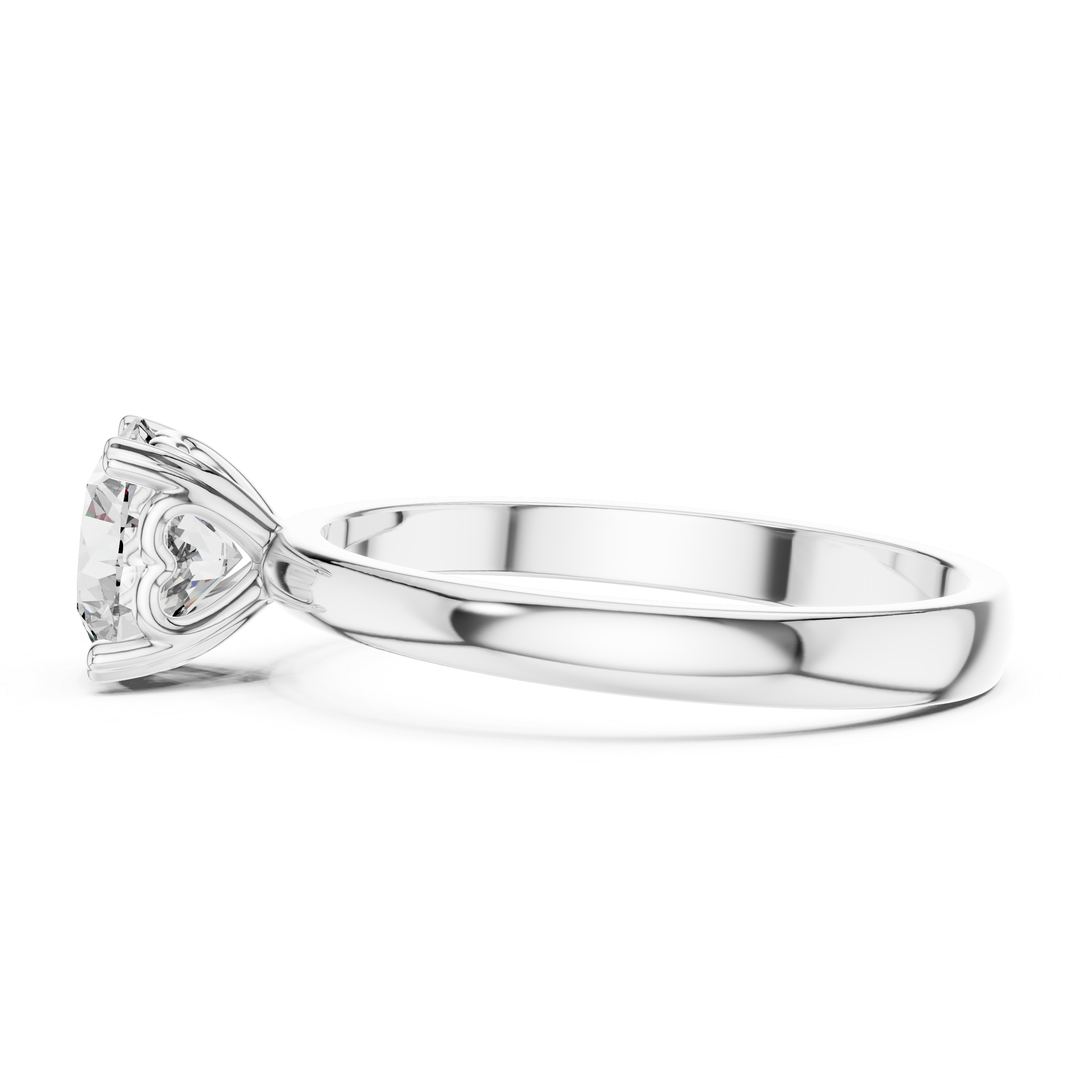 Heart-Gallery 1.00 Carat Round Solitaire Diamond Ring