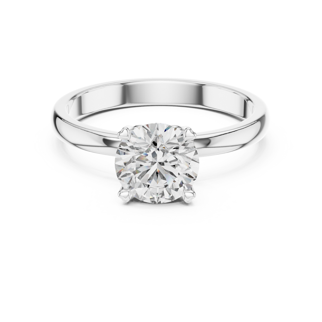 Heart-Gallery 1.00 Carat Round Solitaire Diamond Ring