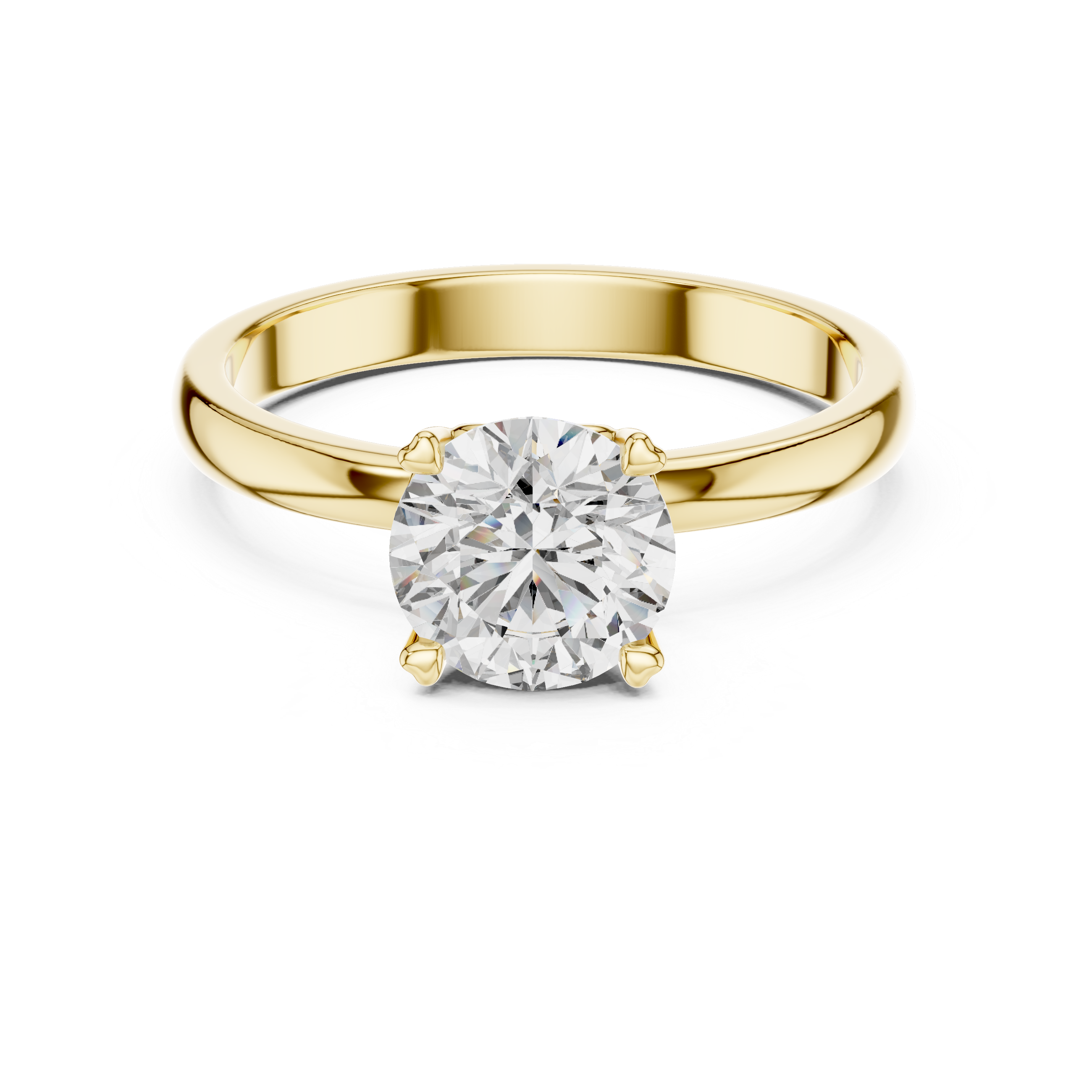 Heart-Gallery 1.00 Carat Round Solitaire Diamond Ring