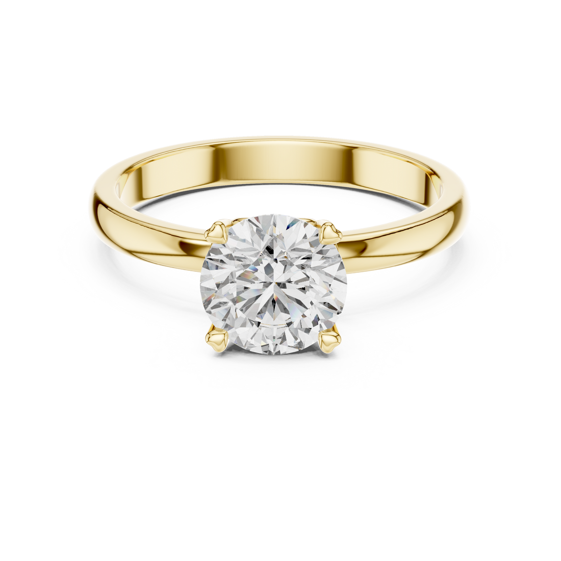 Heart-Gallery 1.00 Carat Round Solitaire Diamond Ring