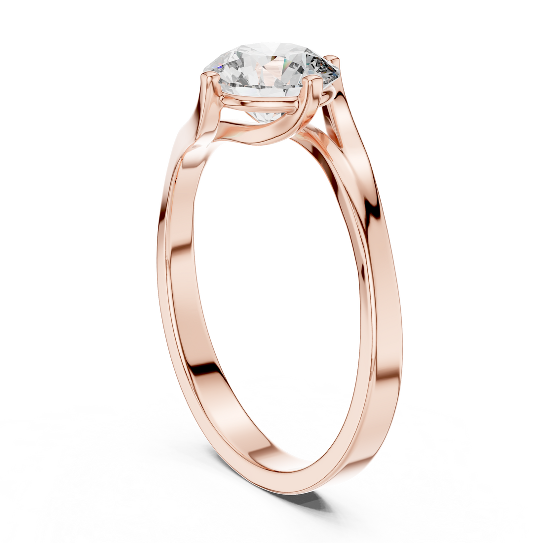 Bypass 1.00 Carat Round Solitaire Diamond Ring