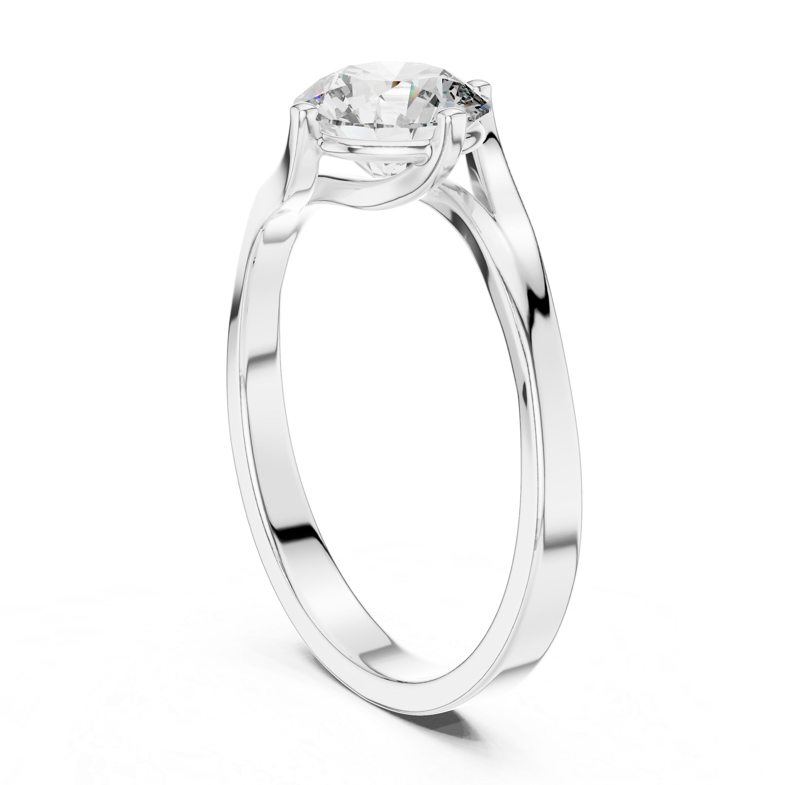 Bypass 1.00 Carat Round Solitaire Diamond Ring