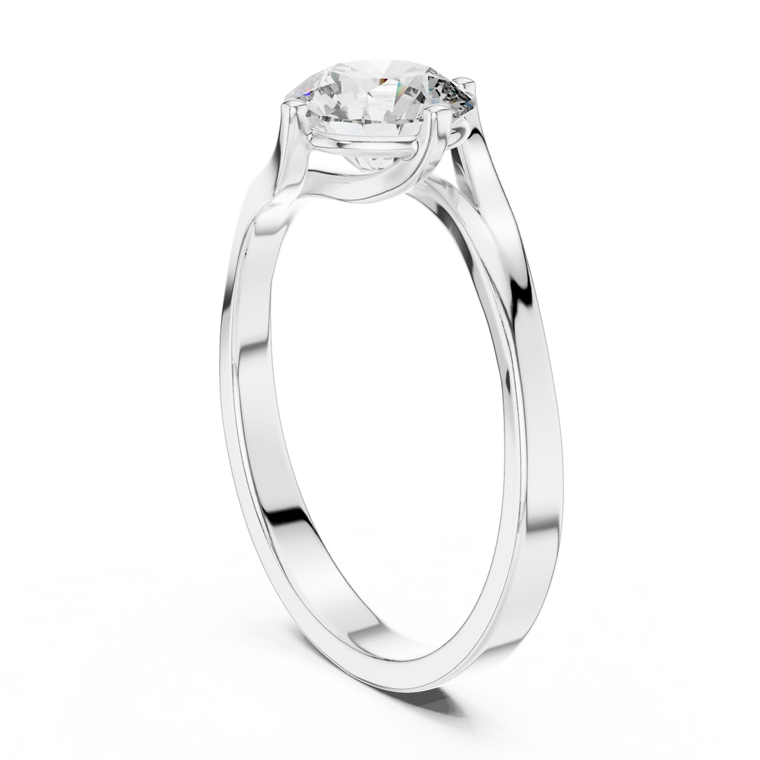 Bypass 1.00 Carat Round Solitaire Diamond Ring