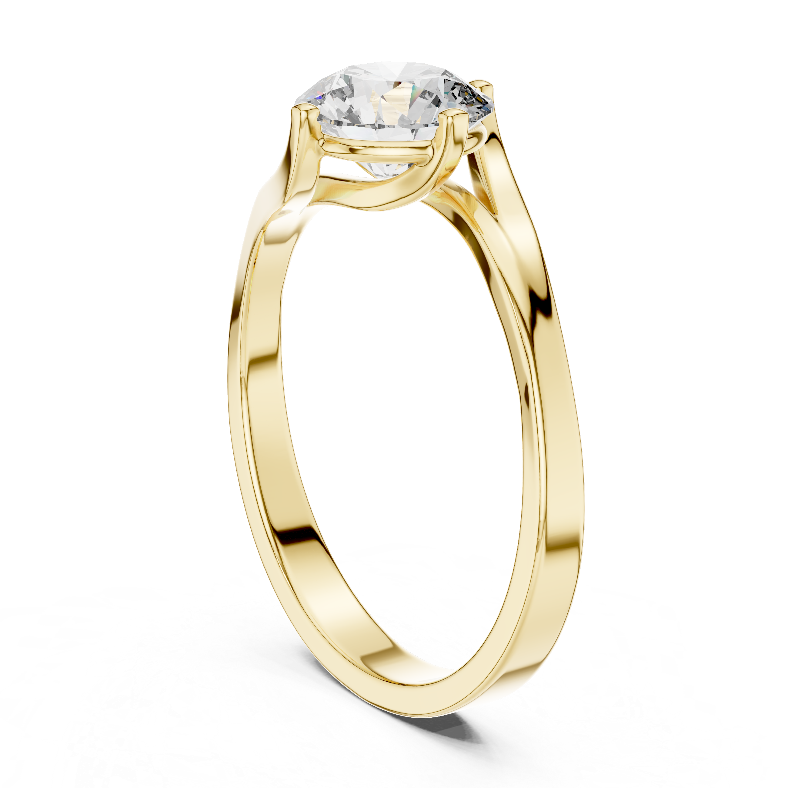 Bypass 1.00 Carat Round Solitaire Diamond Ring