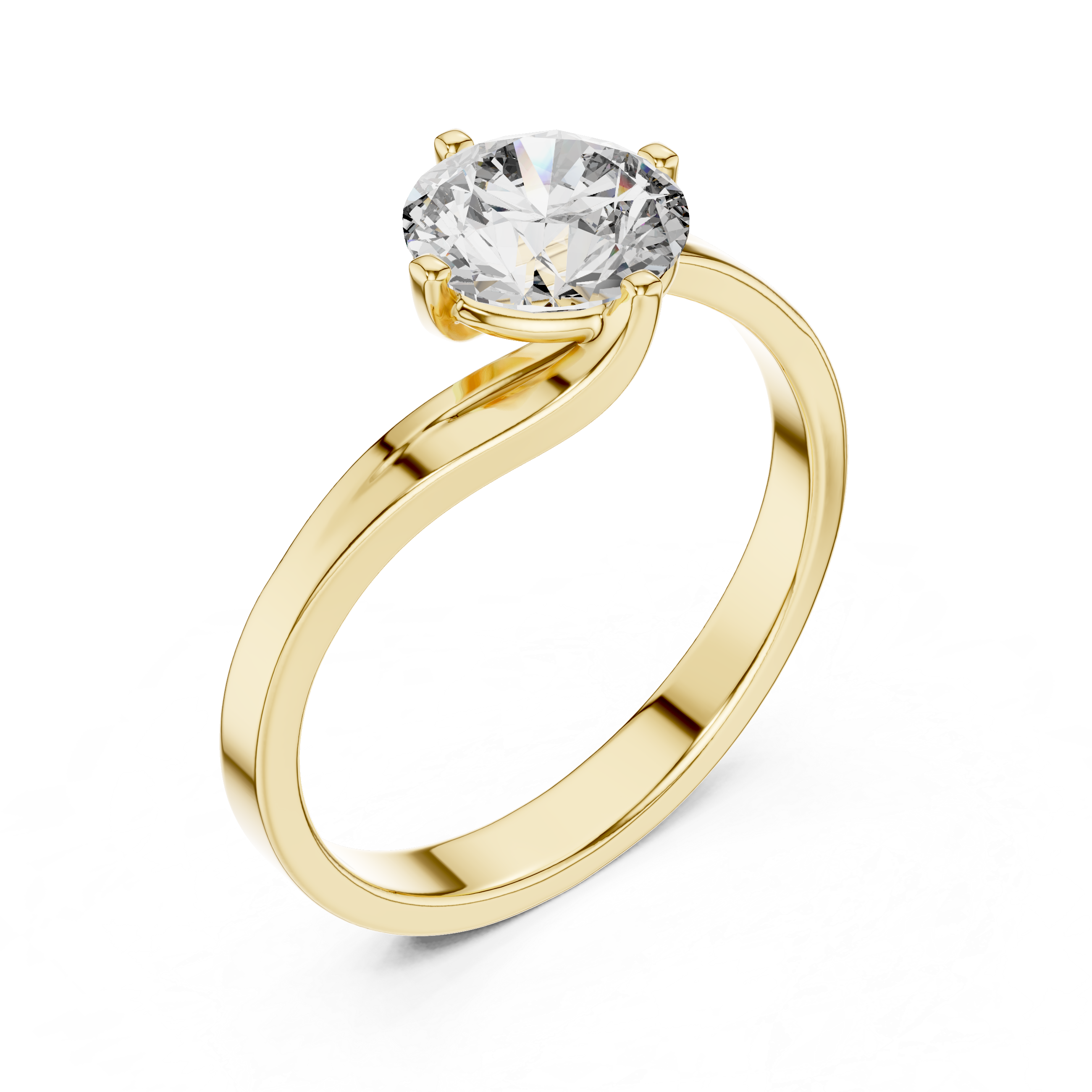 Bypass 1.00 Carat Round Solitaire Diamond Ring