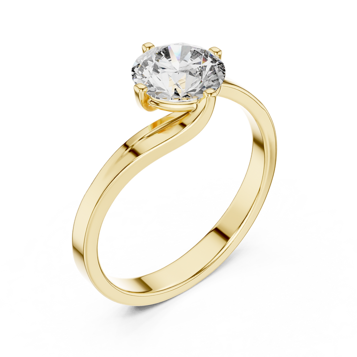 Bypass 1.00 Carat Round Solitaire Diamond Ring