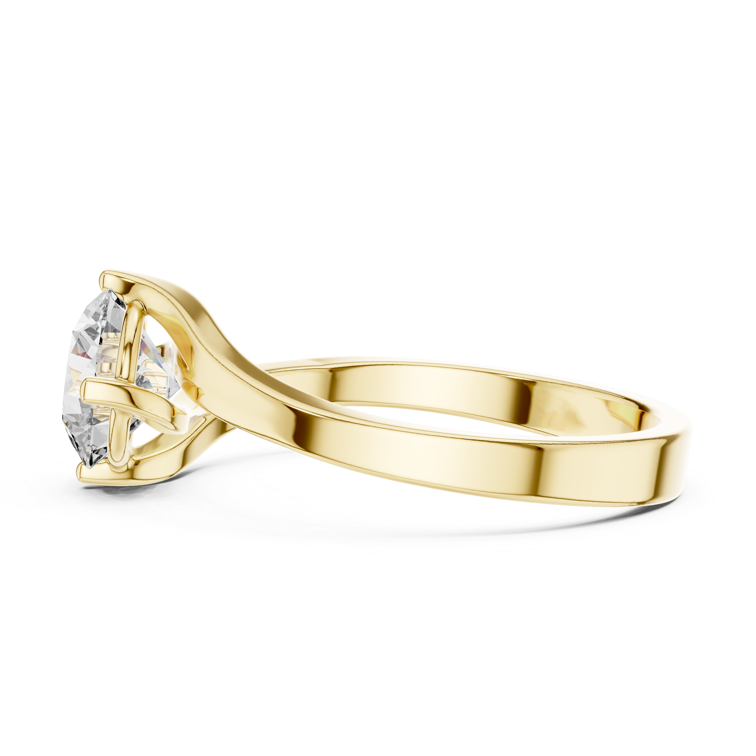Bypass 1.00 Carat Round Solitaire Diamond Ring