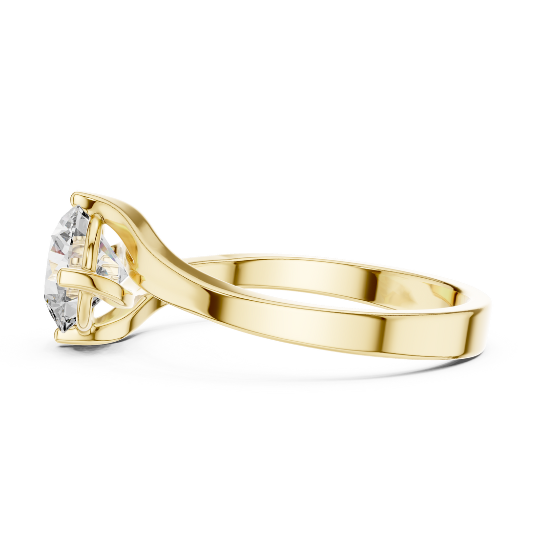 Bypass 1.00 Carat Round Solitaire Diamond Ring