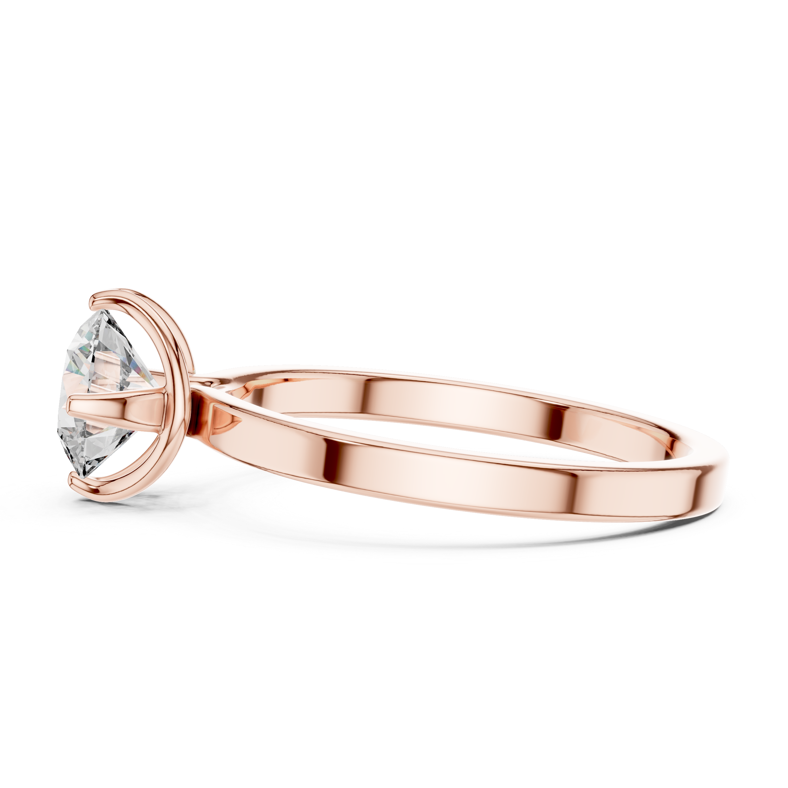 Classic Tapered-Band 1.00 Carat Round Solitaire Diamond Ring