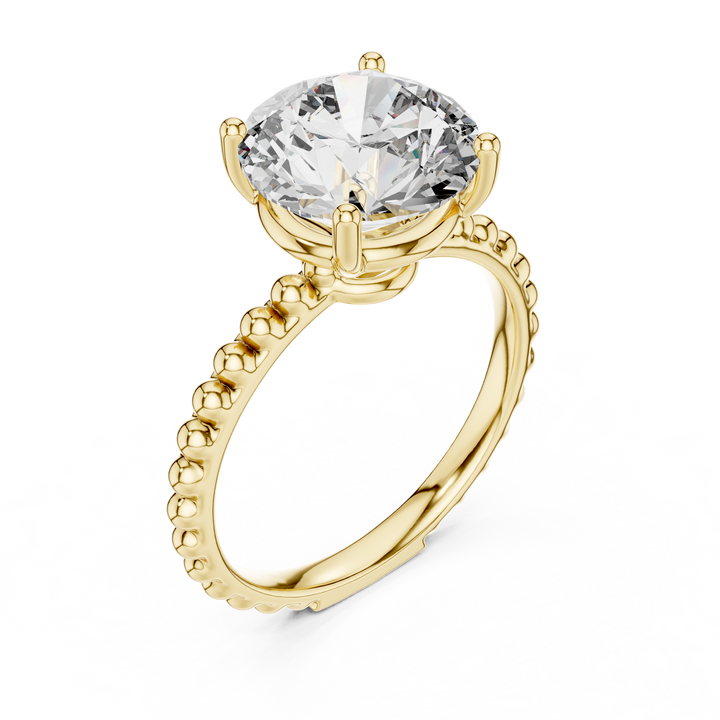2.80 ct Round Solitaire Beaded Band Engagement Ring