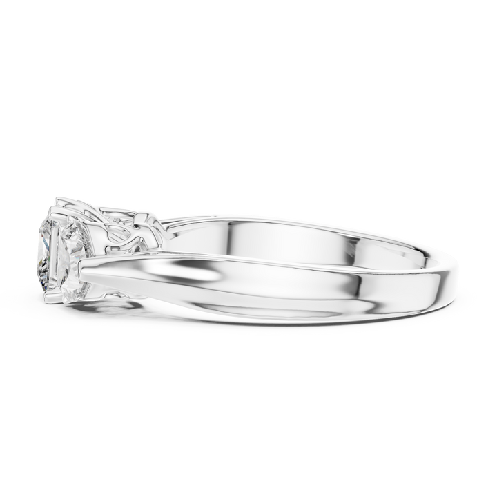 Three-Stone Princess & Heart-Cut Engagement Ring