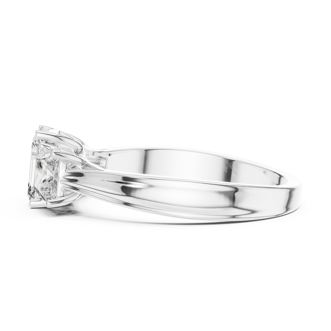 Three-Stone Emerald & Princess Cut Engagement Ring