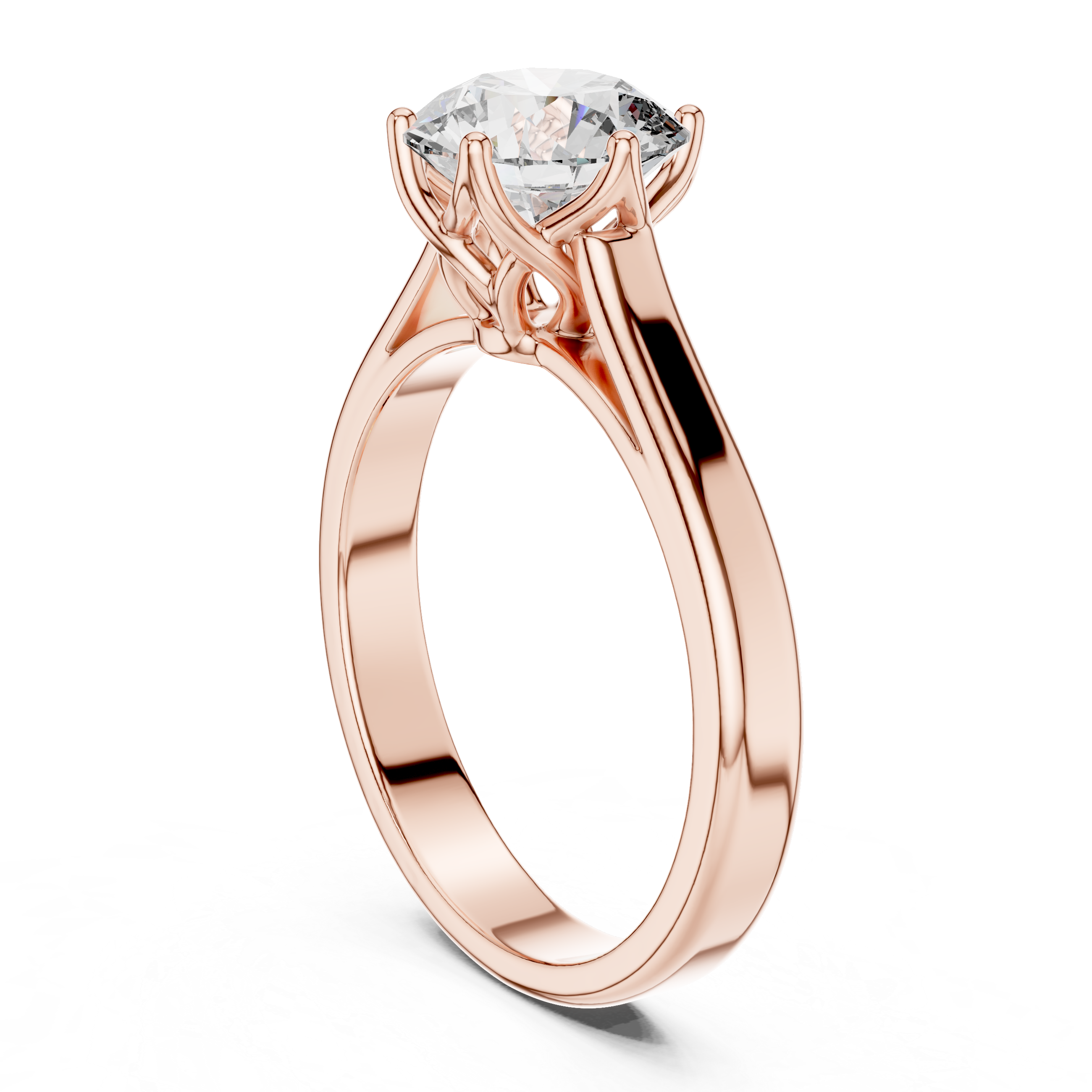 Round Solitaire Cathedral Trellis Engagement Ring