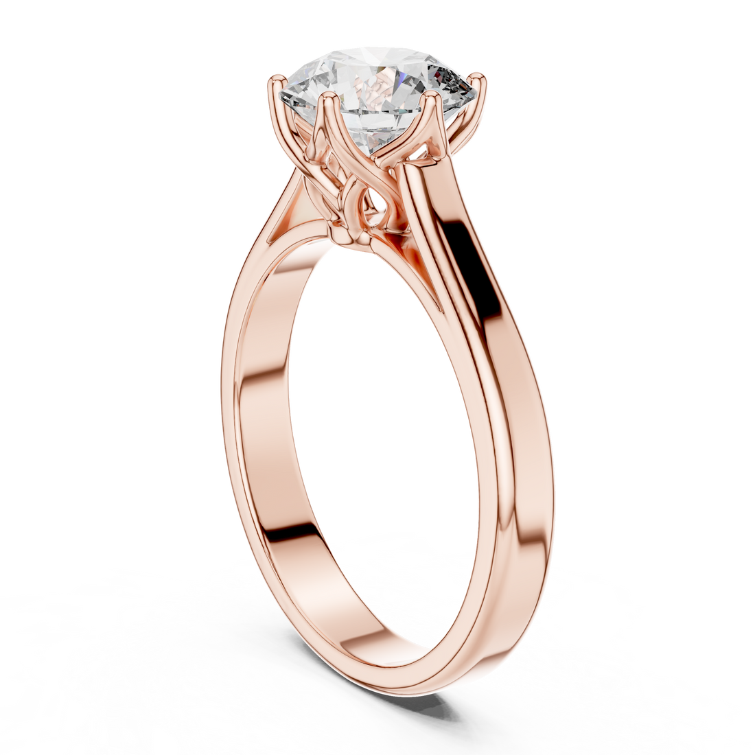 Round Solitaire Cathedral Trellis Engagement Ring