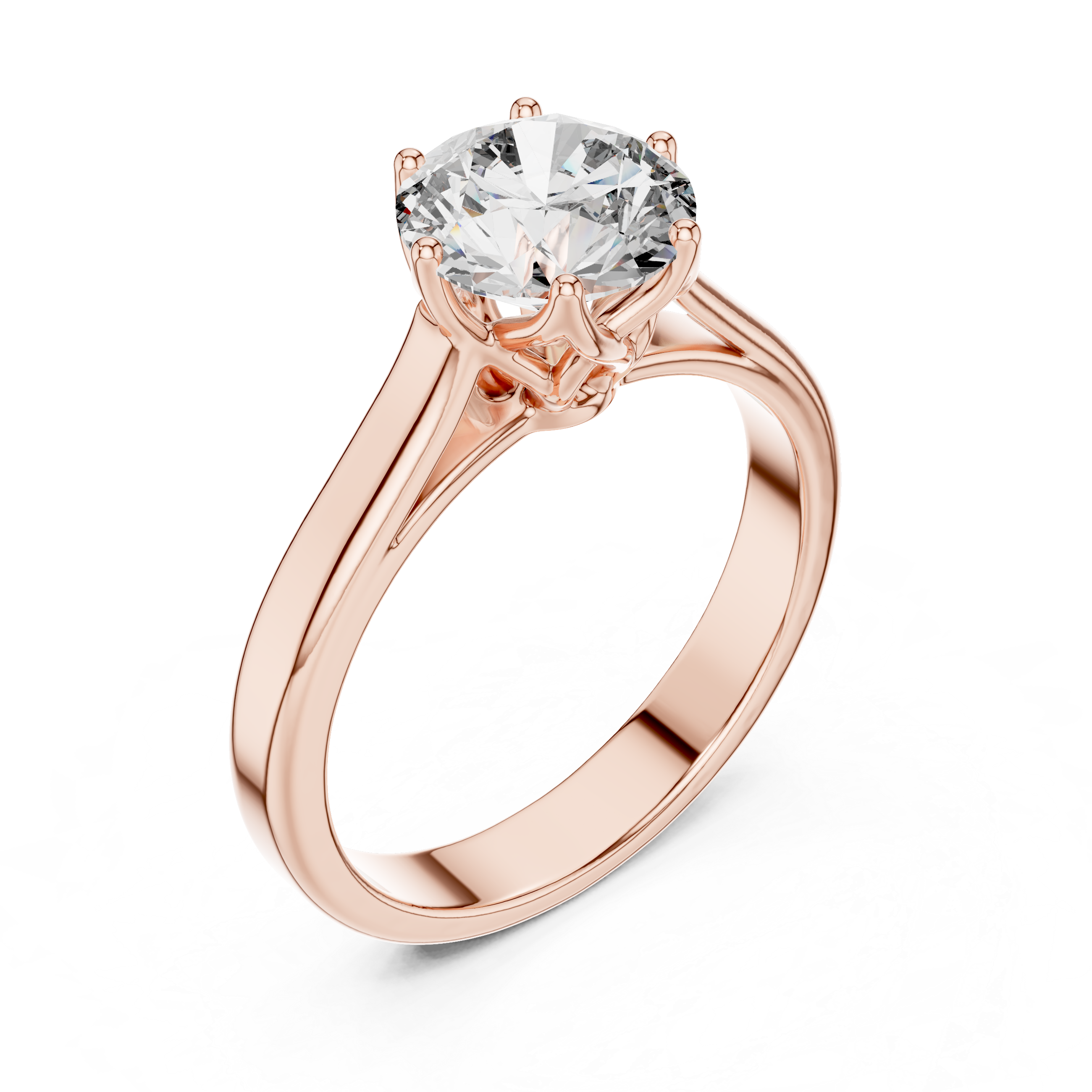 Round Solitaire Cathedral Trellis Engagement Ring