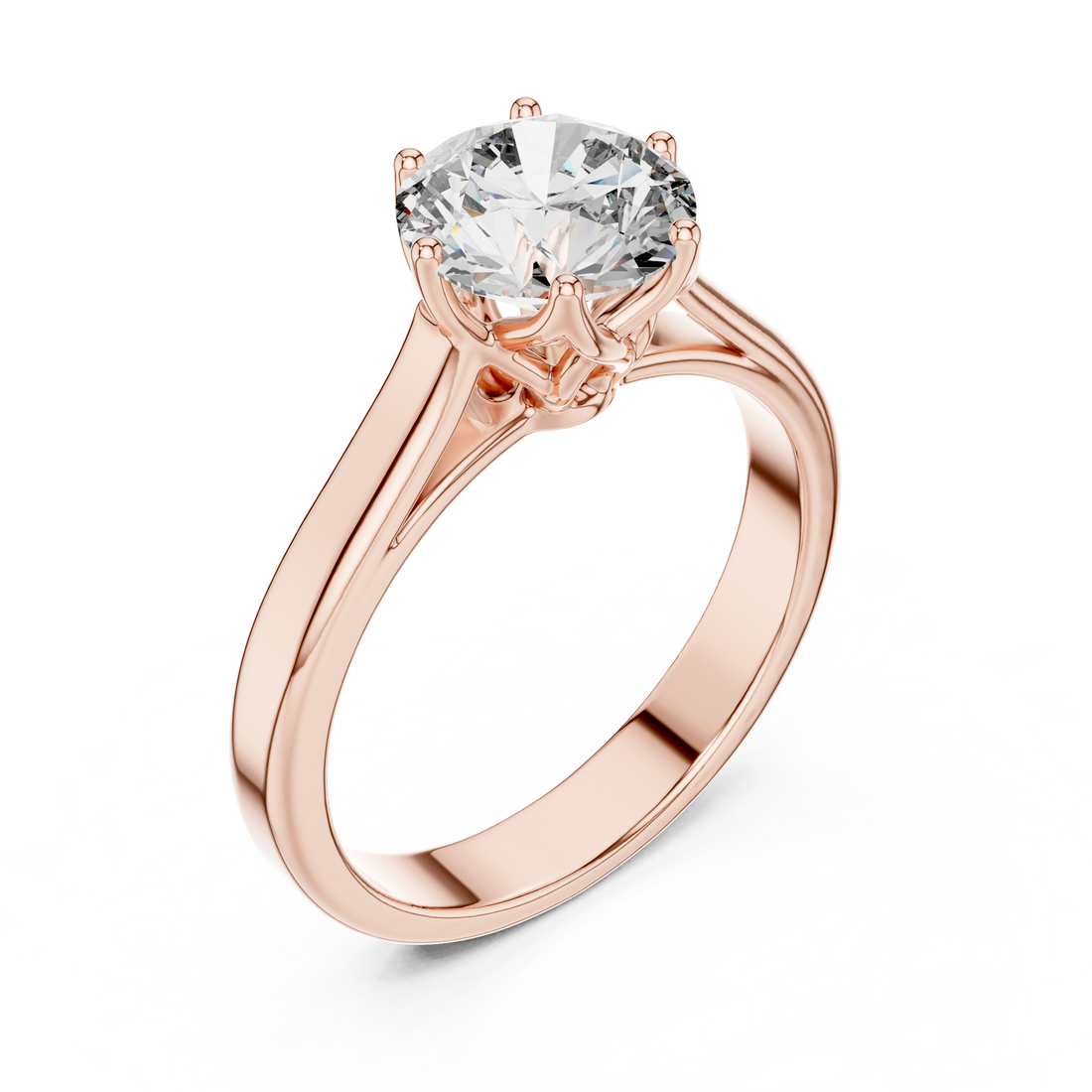 Round Solitaire Cathedral Trellis Engagement Ring