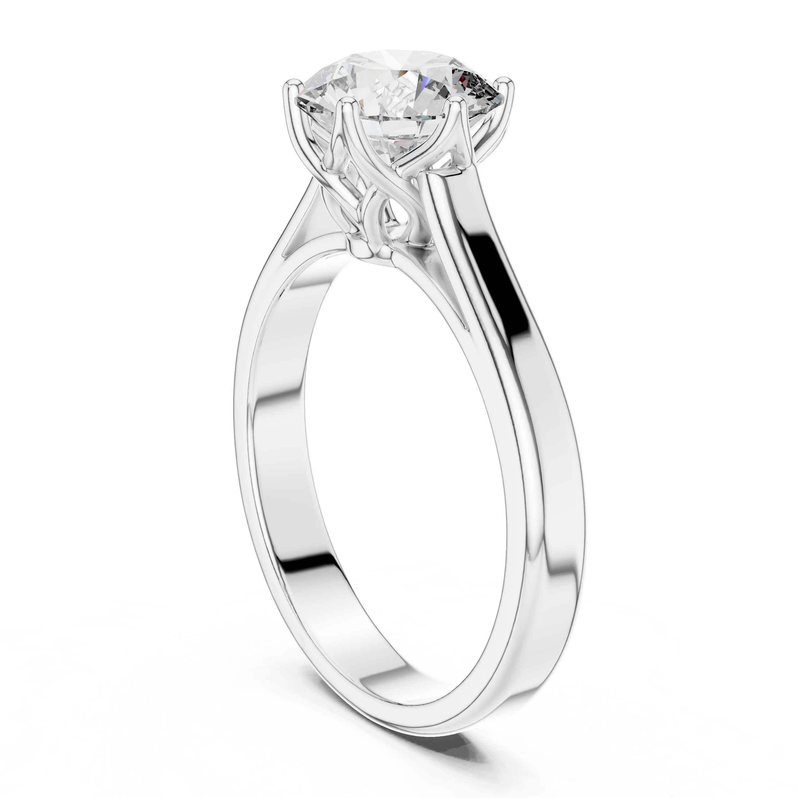 Round Solitaire Cathedral Trellis Engagement Ring