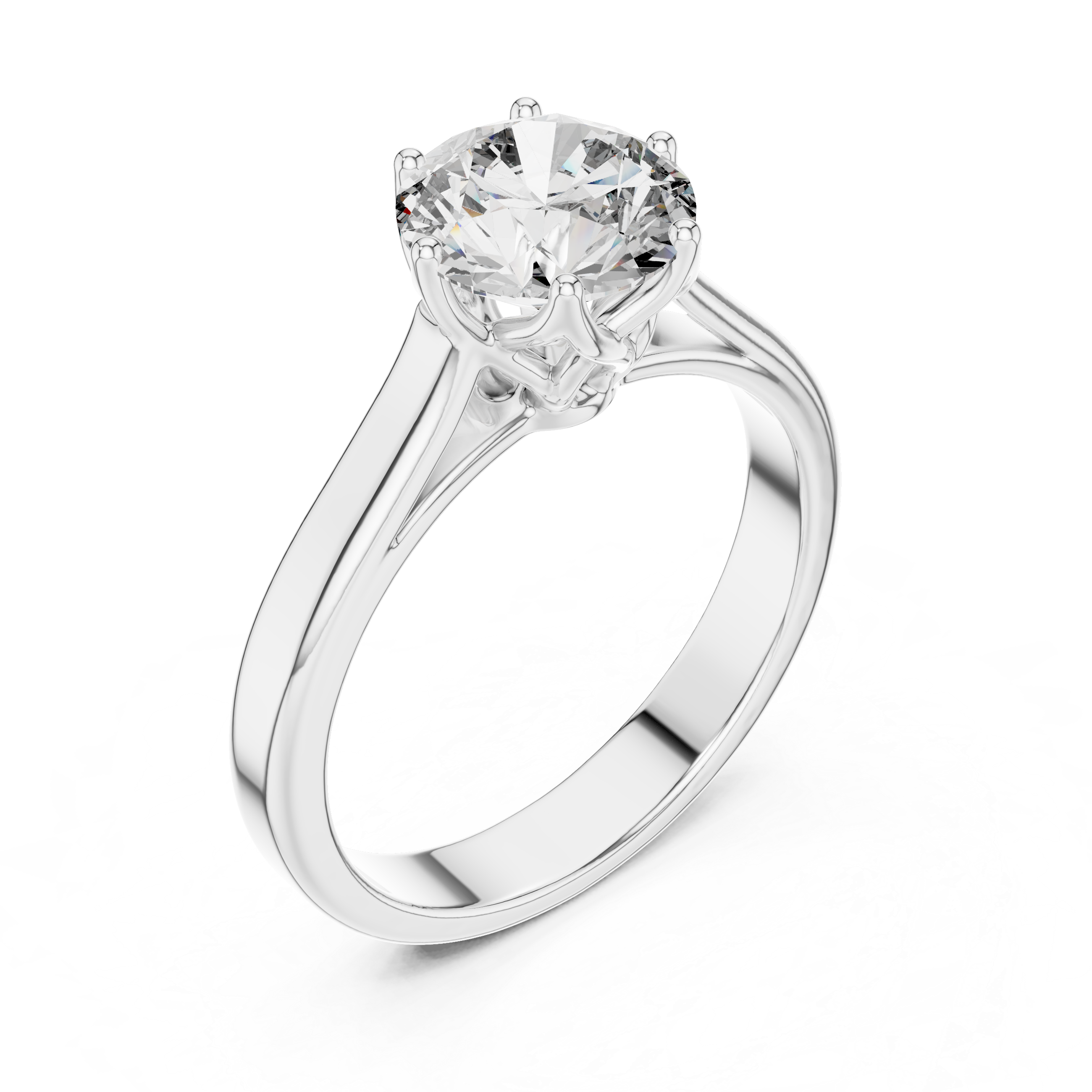 Round Solitaire Cathedral Trellis Engagement Ring