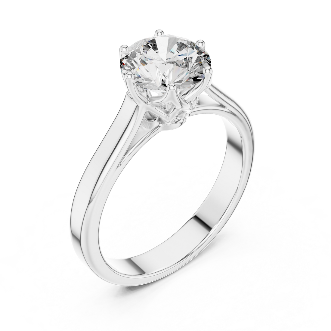 Round Solitaire Cathedral Trellis Engagement Ring