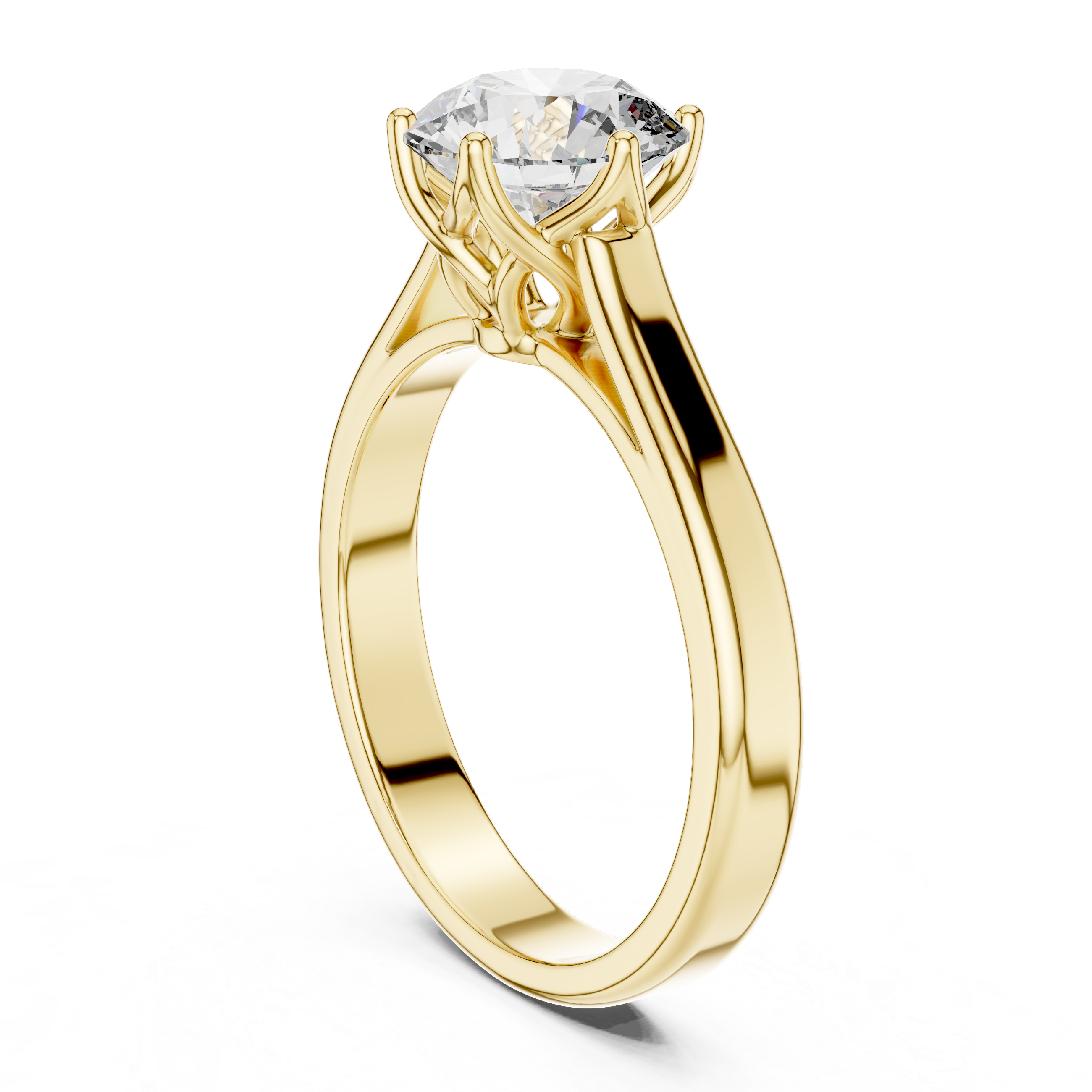 Round Solitaire Cathedral Trellis Engagement Ring