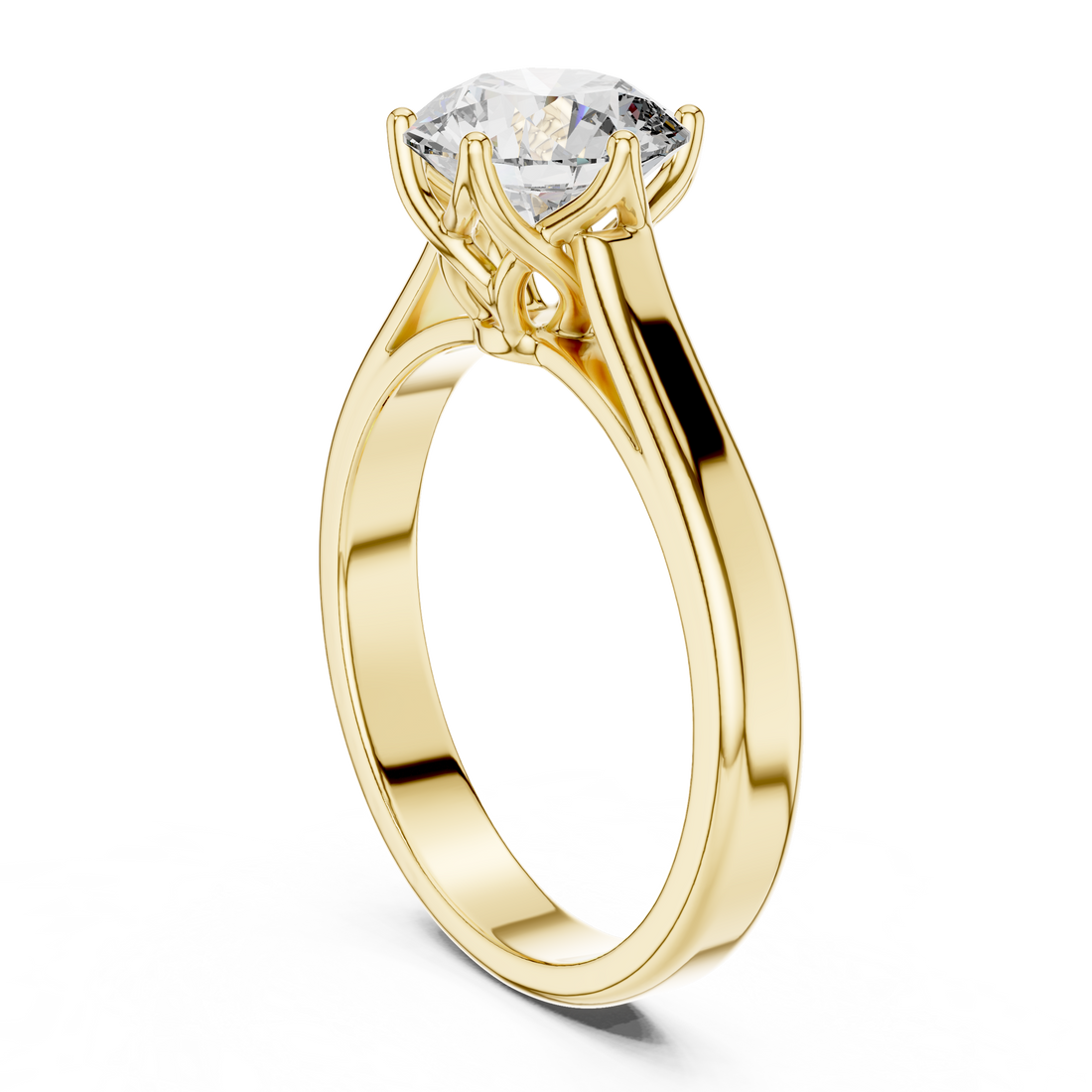 Round Solitaire Cathedral Trellis Engagement Ring