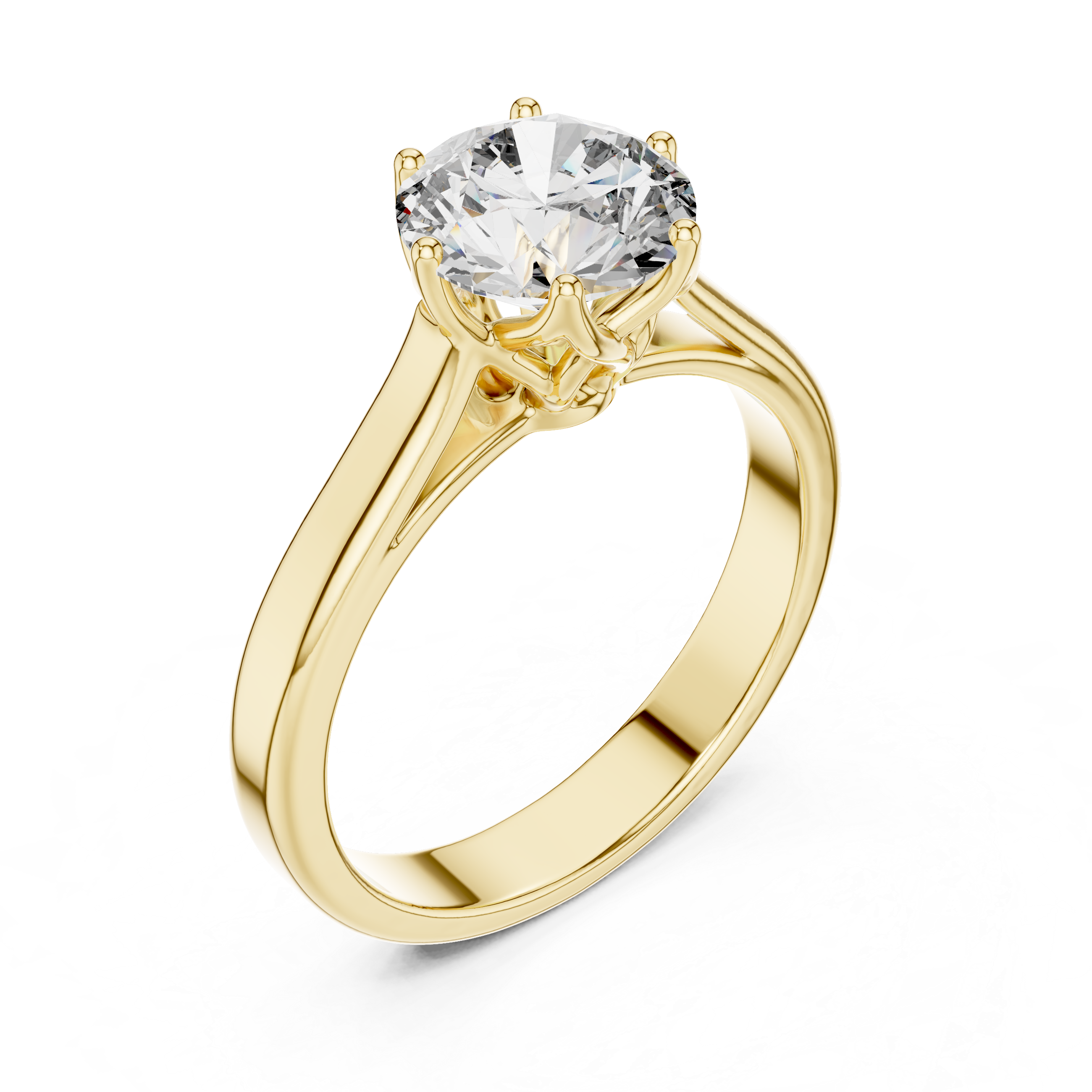 Round Solitaire Cathedral Trellis Engagement Ring