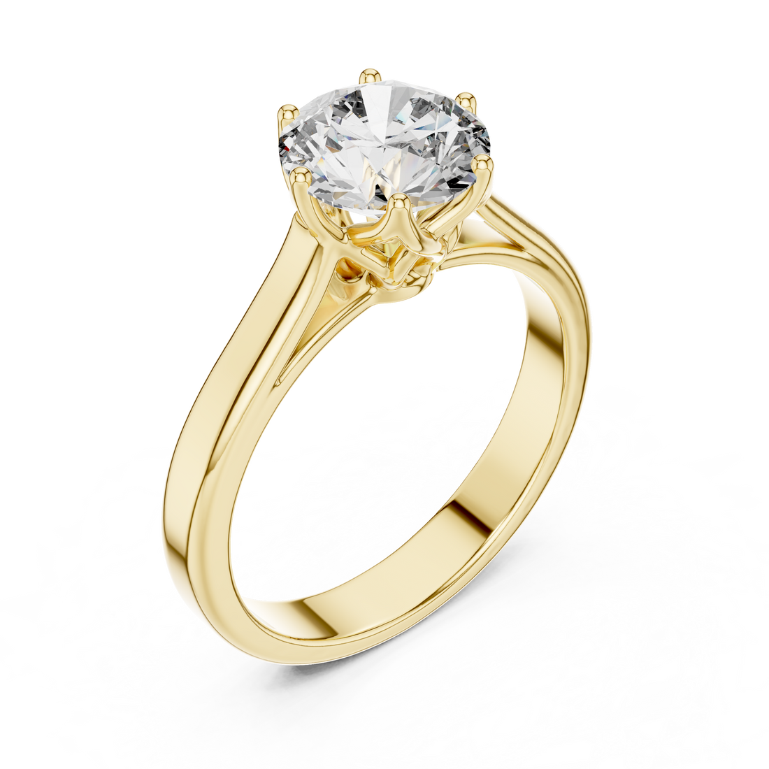 Round Solitaire Cathedral Trellis Engagement Ring