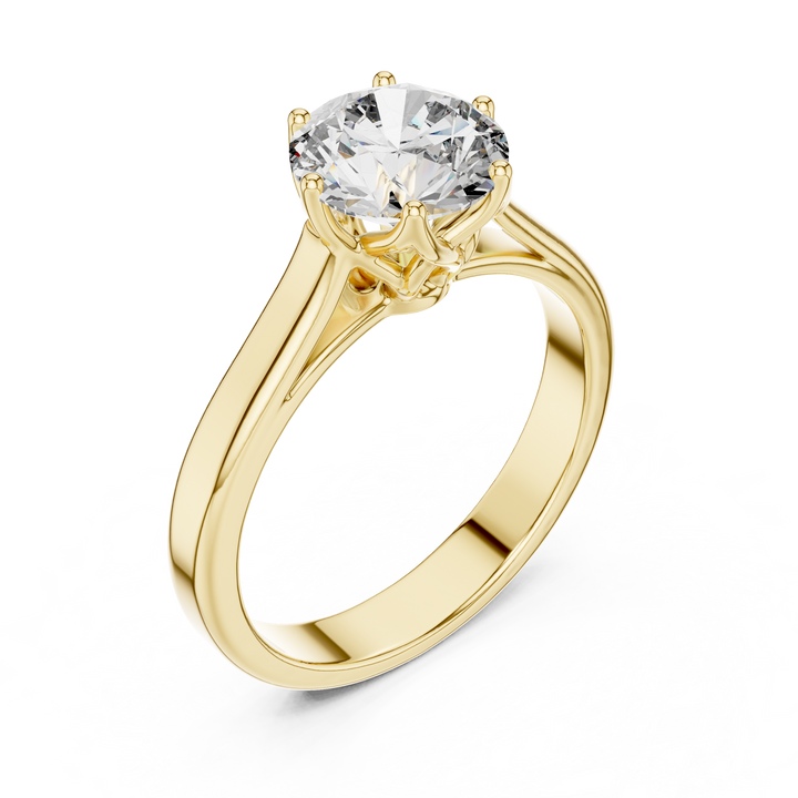 Round Solitaire Cathedral Trellis Engagement Ring