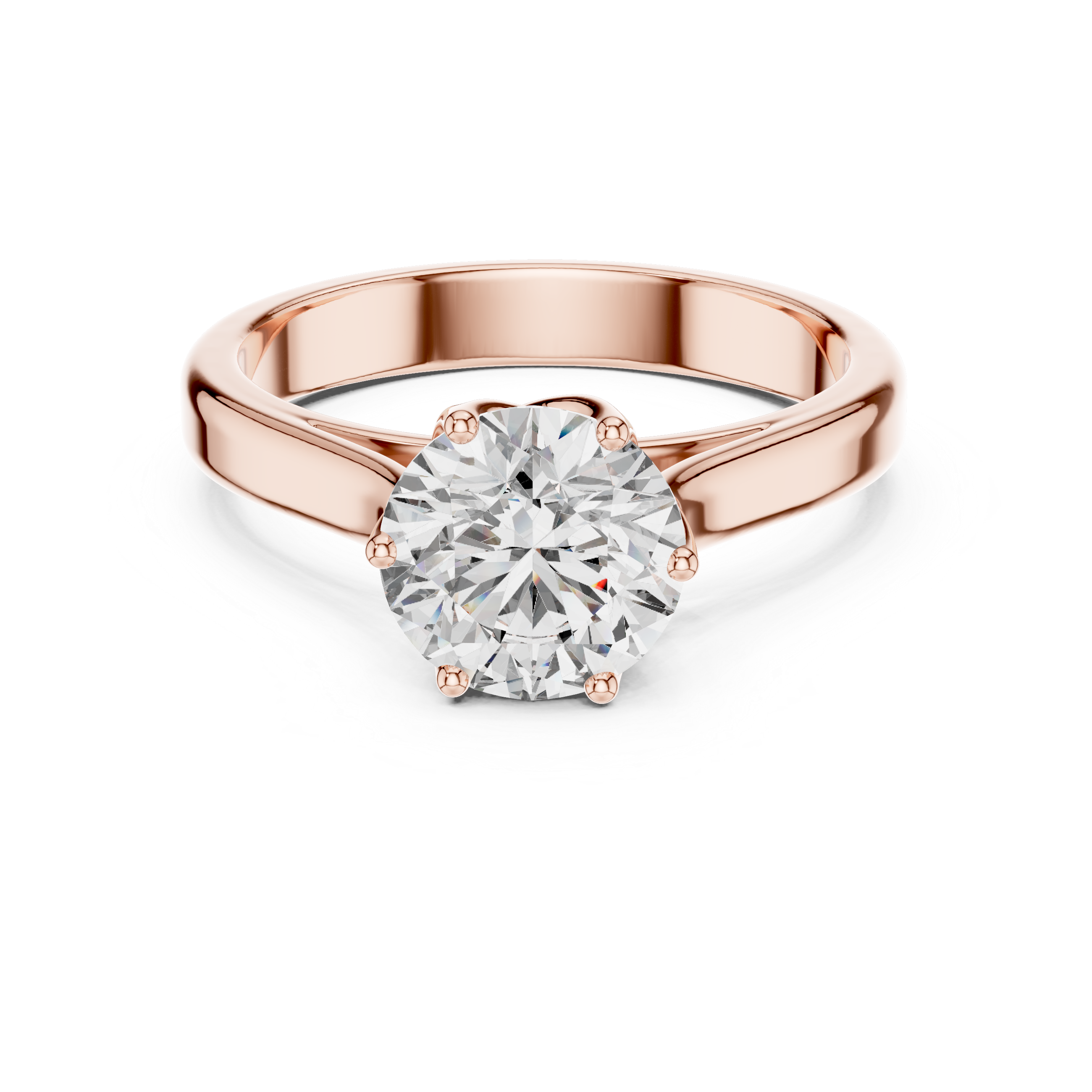 Round Solitaire Cathedral Trellis Engagement Ring