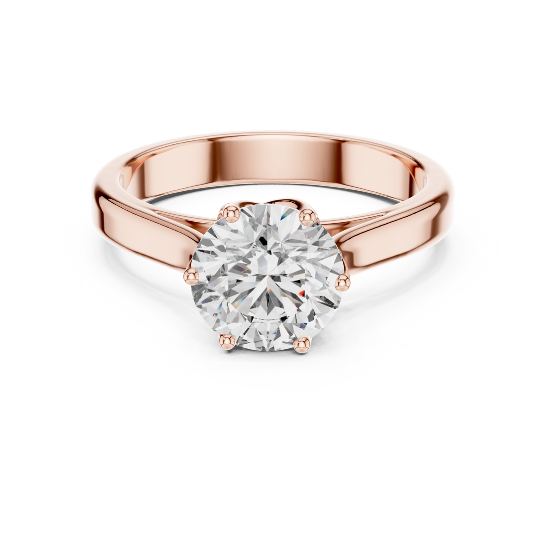 Round Solitaire Cathedral Trellis Engagement Ring