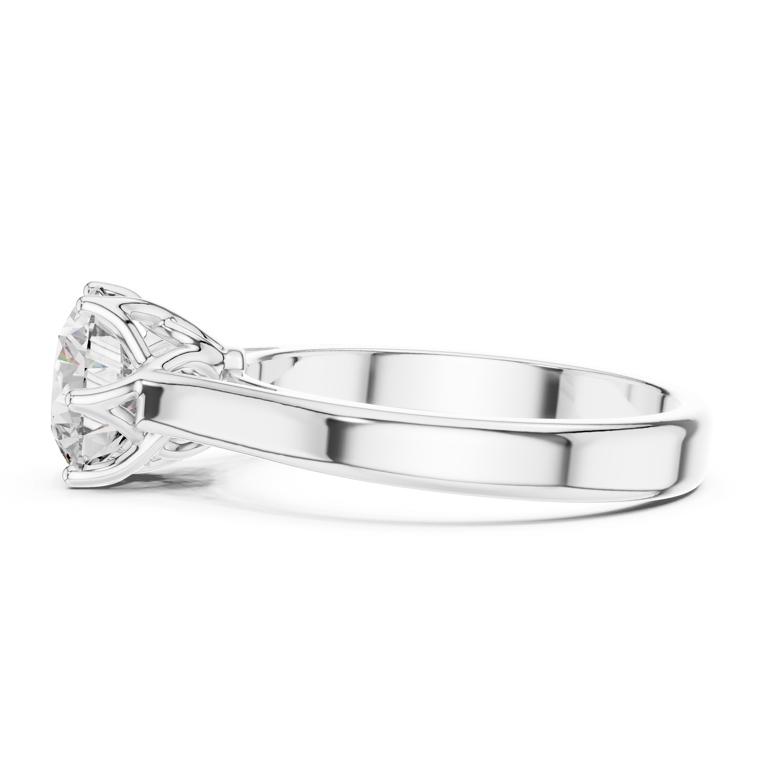 Round Solitaire Cathedral Trellis Engagement Ring