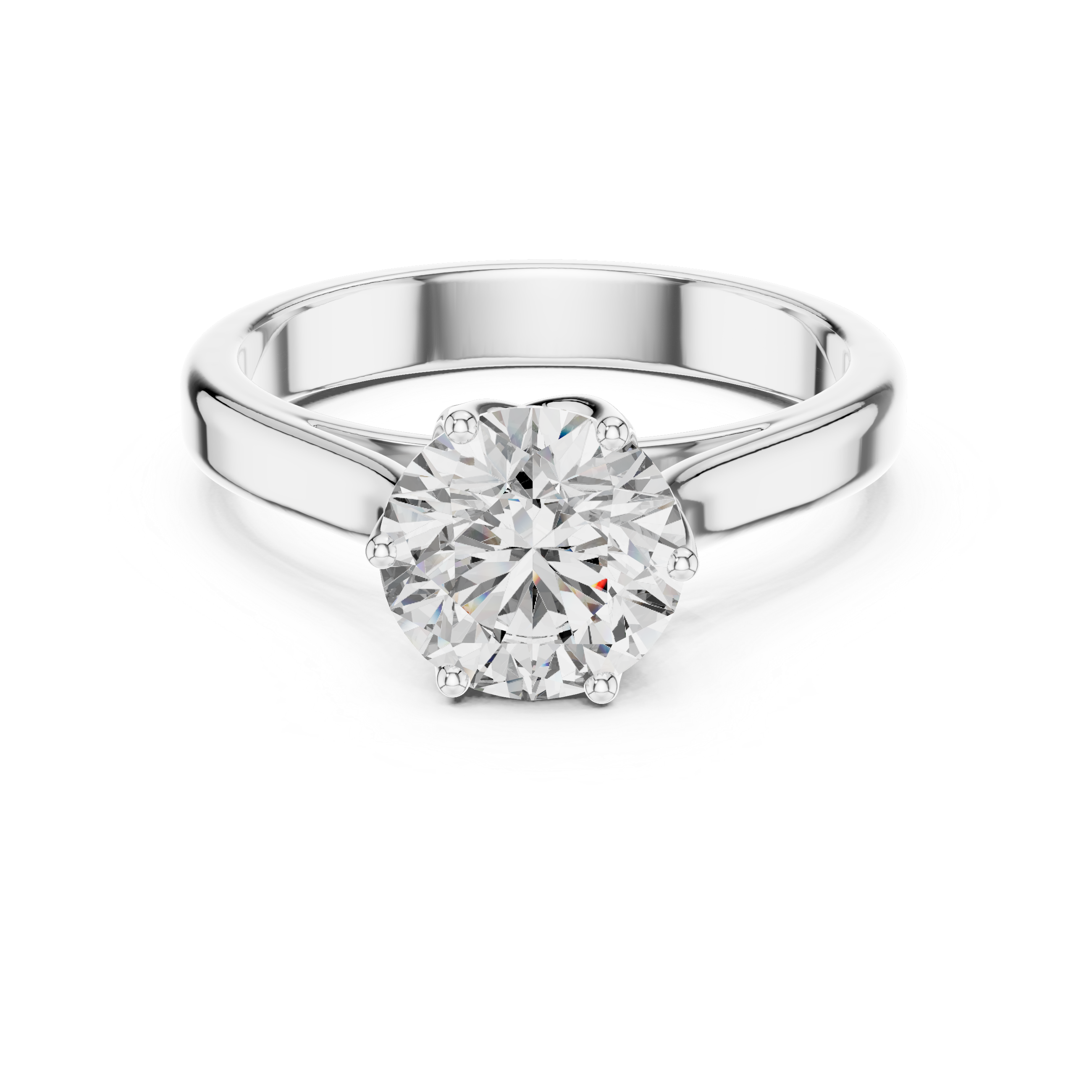 Round Solitaire Cathedral Trellis Engagement Ring