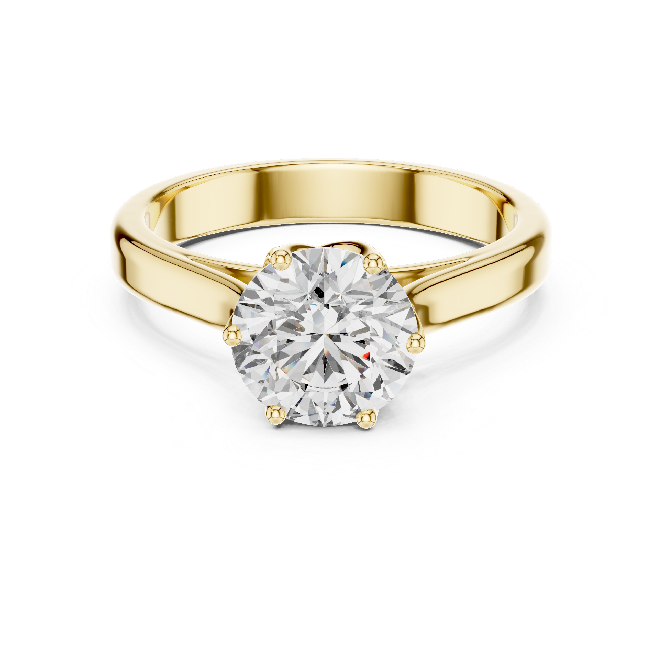 Round Solitaire Cathedral Trellis Engagement Ring