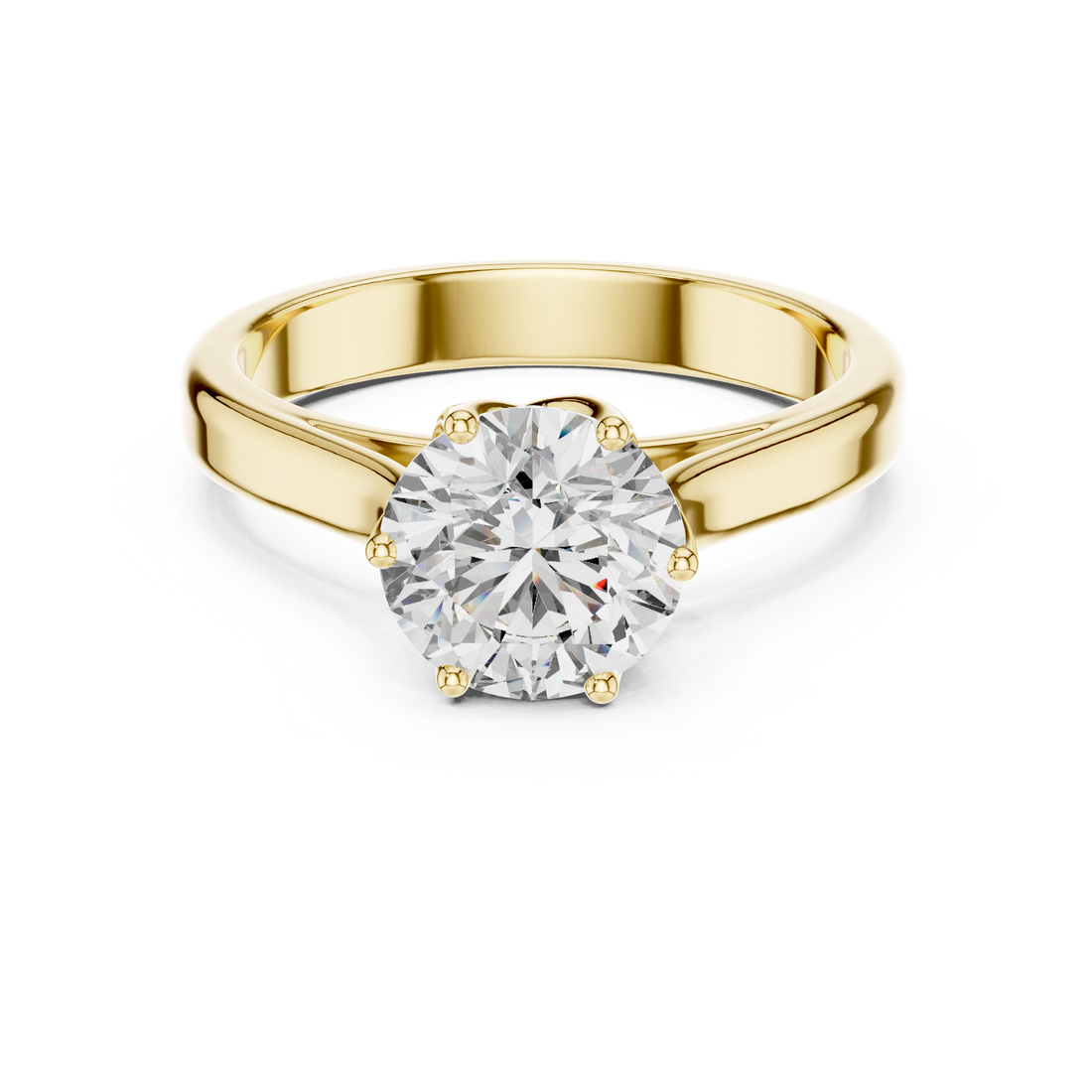 Round Solitaire Cathedral Trellis Engagement Ring