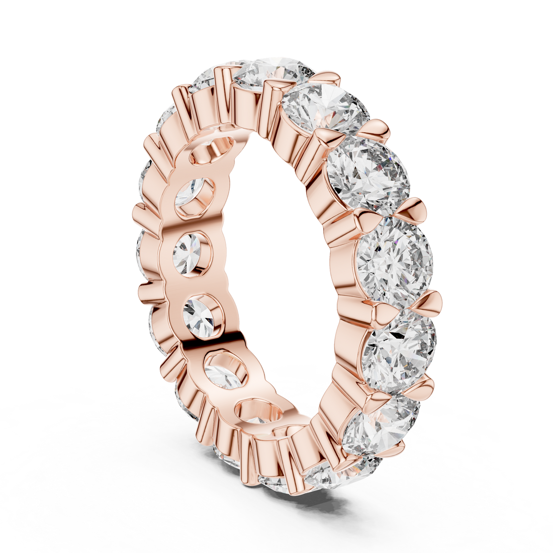 Round Cut Shared-Prong Full Eternity Band