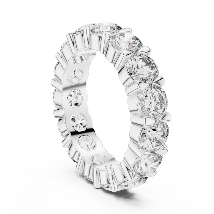 Round Cut Shared-Prong Full Eternity Band
