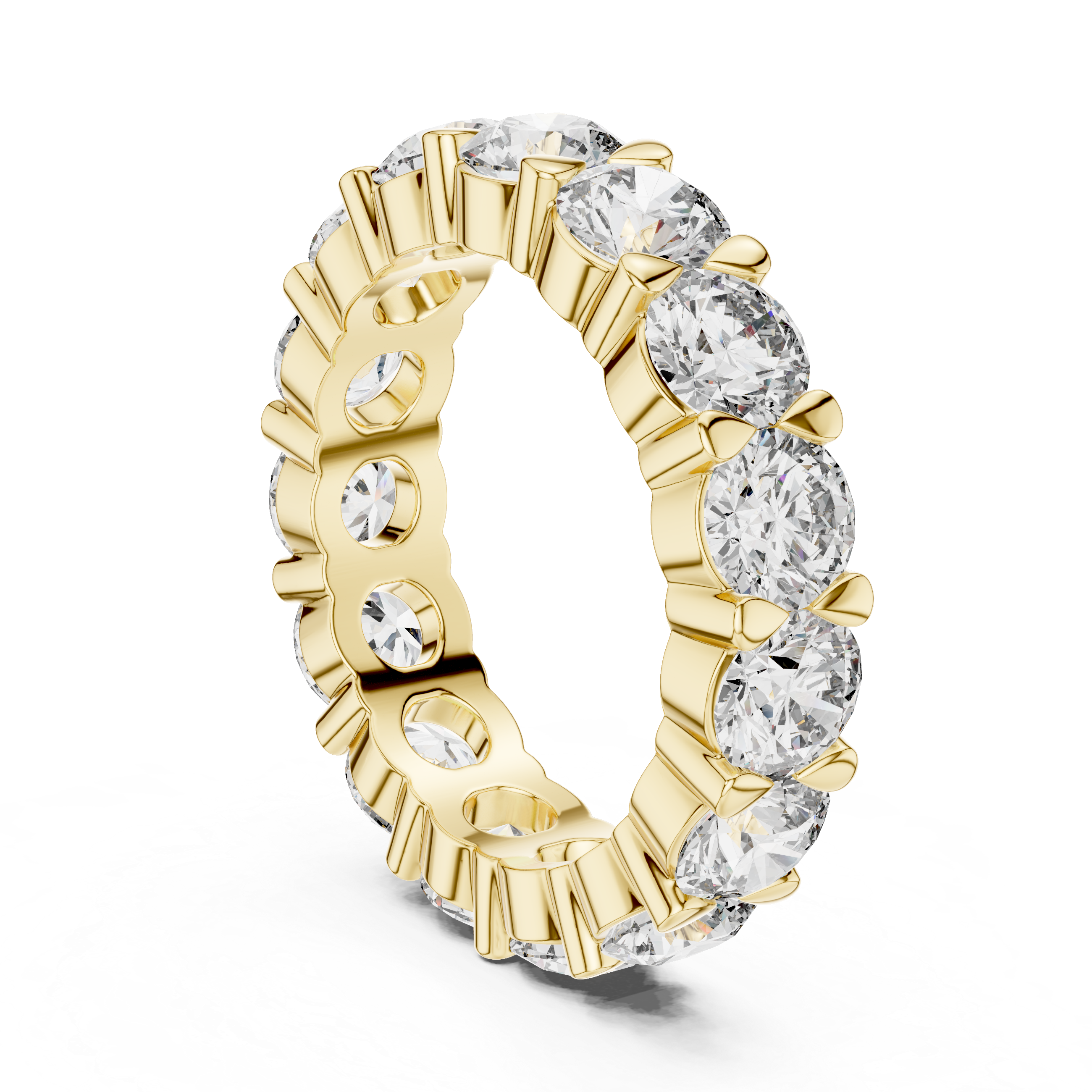 Round Cut Shared-Prong Full Eternity Band