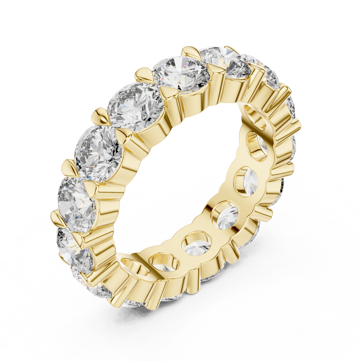 Round Cut Shared-Prong Full Eternity Band