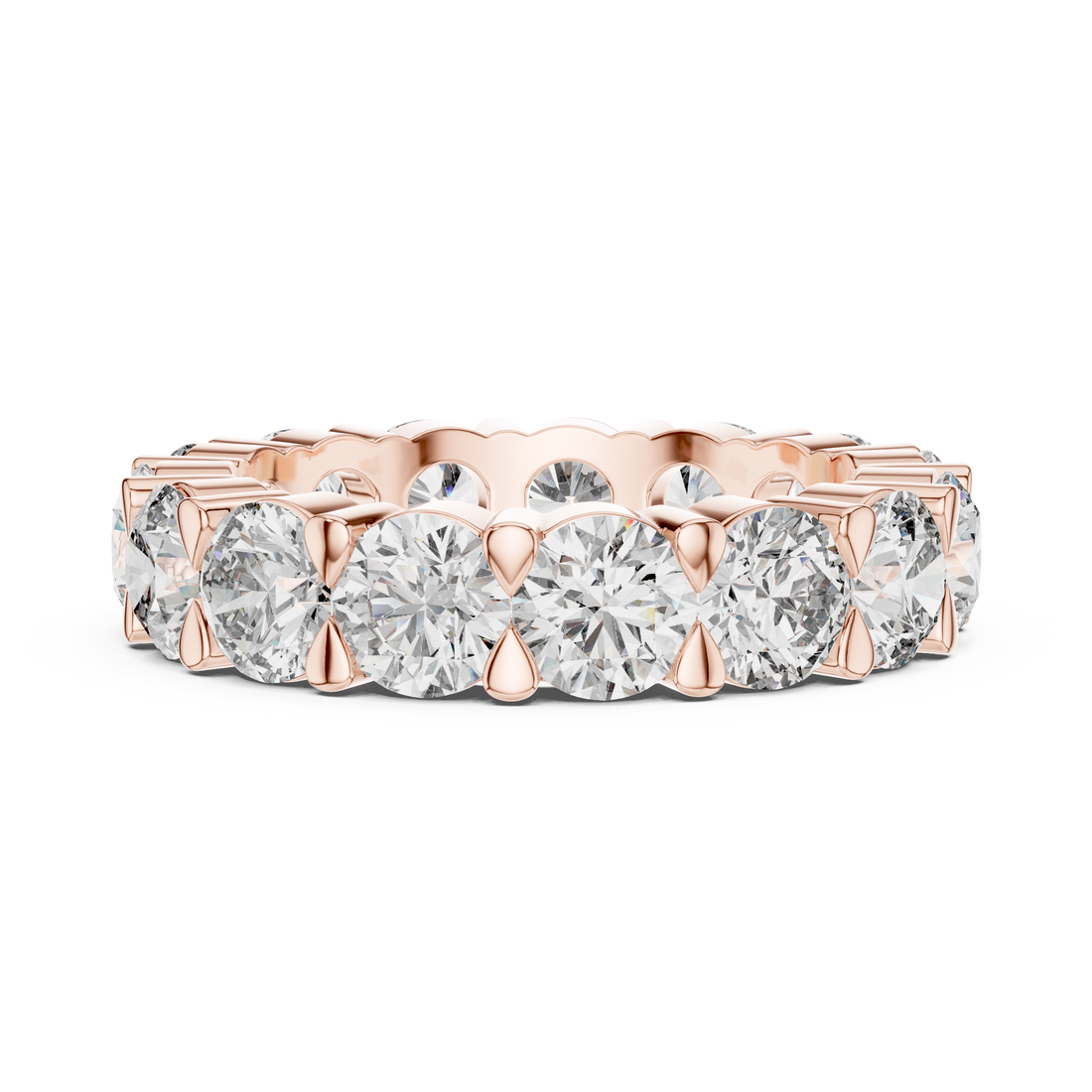 Round Cut Shared-Prong Full Eternity Band