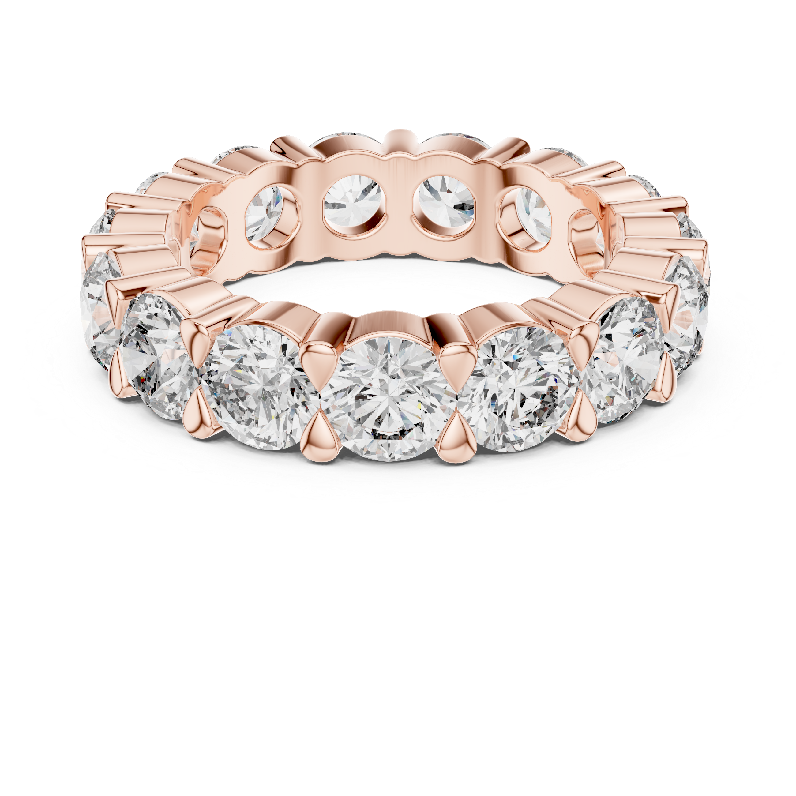 Round Cut Shared-Prong Full Eternity Band