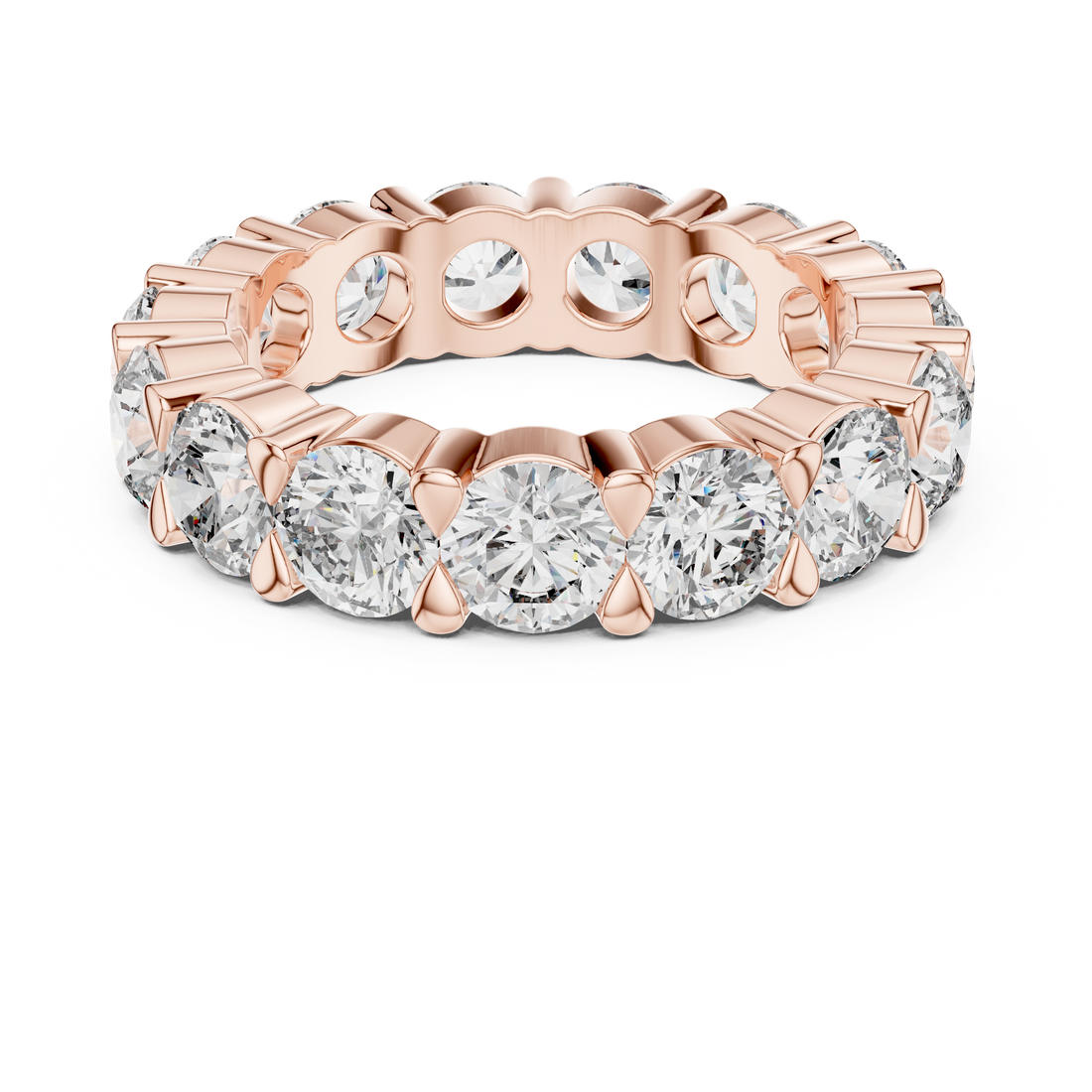 Round Cut Shared-Prong Full Eternity Band