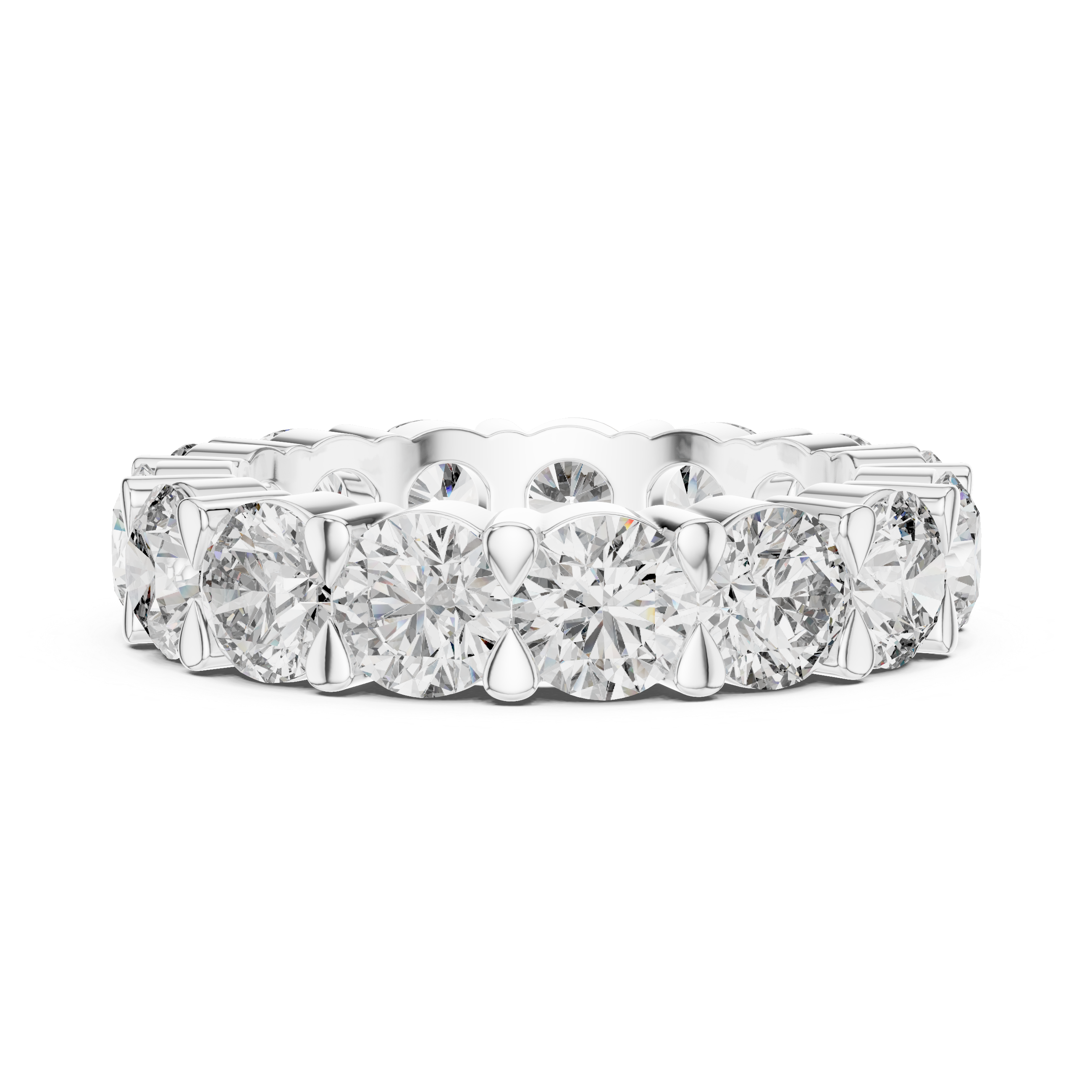 Round Cut Shared-Prong Full Eternity Band