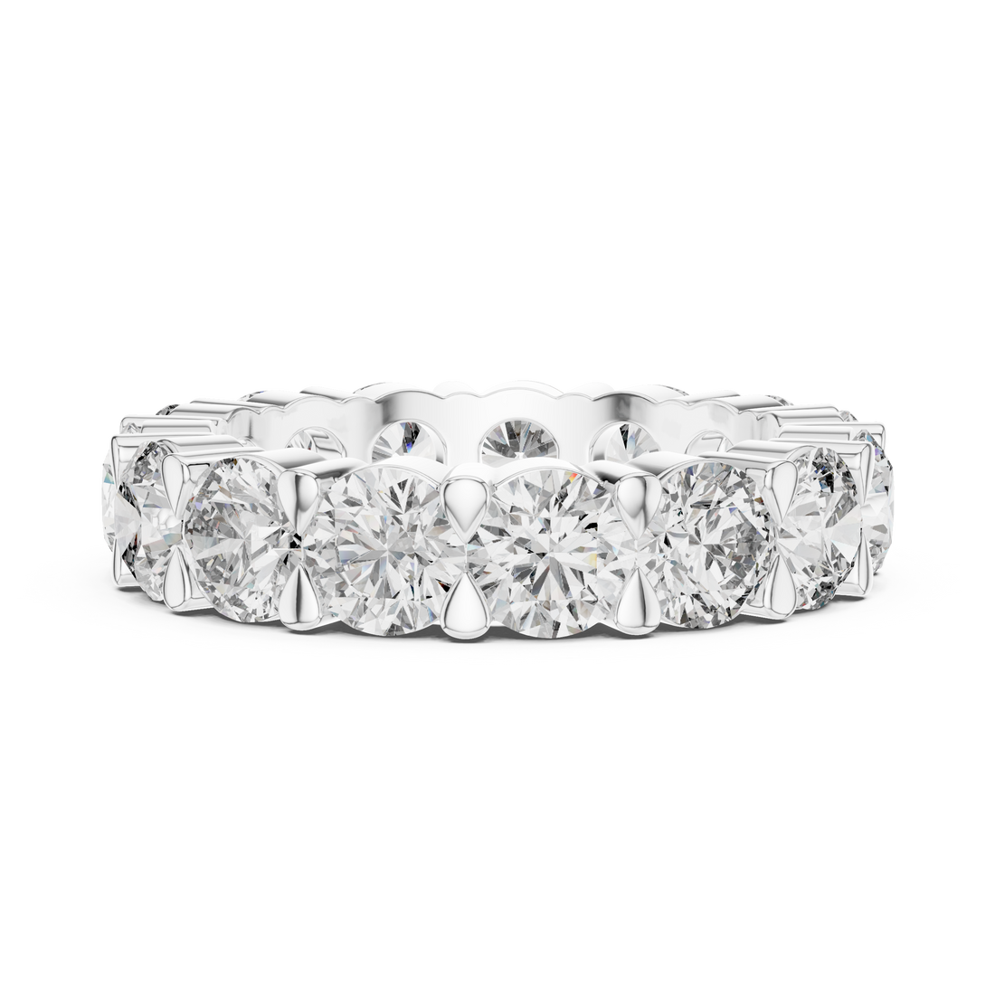Round Cut Shared-Prong Full Eternity Band
