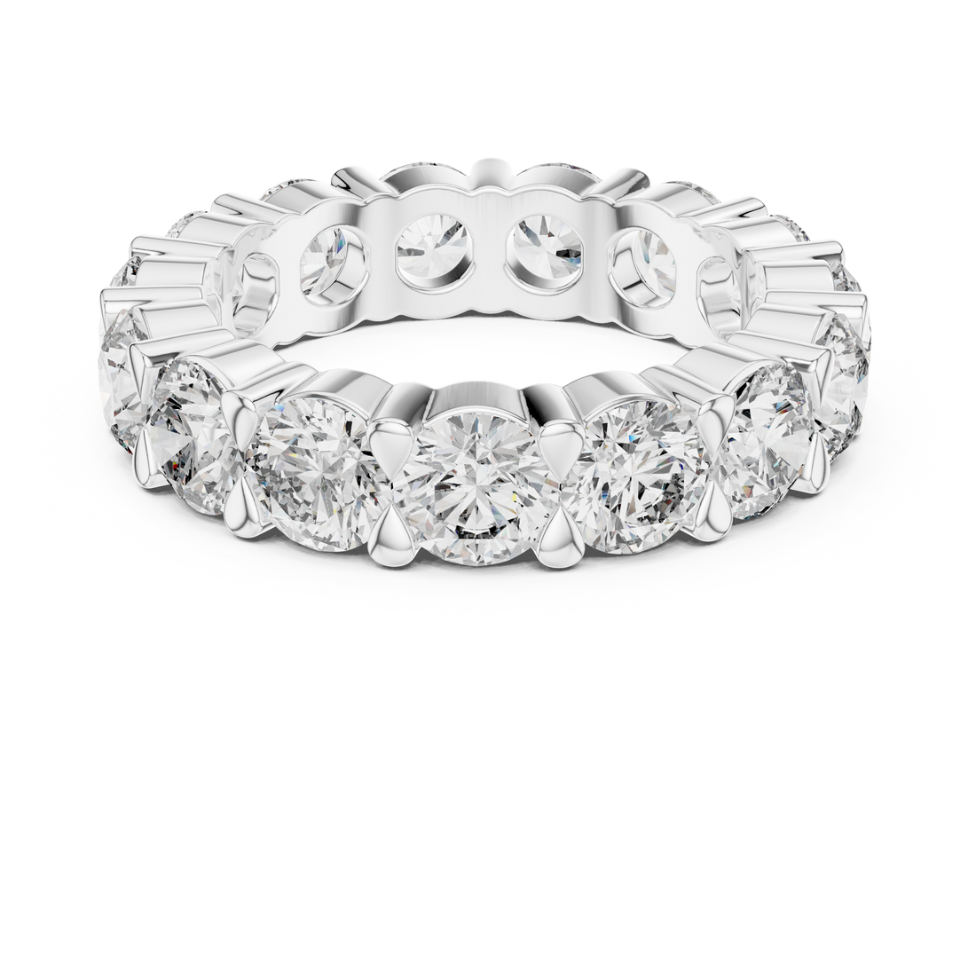 Round Cut Shared-Prong Full Eternity Band