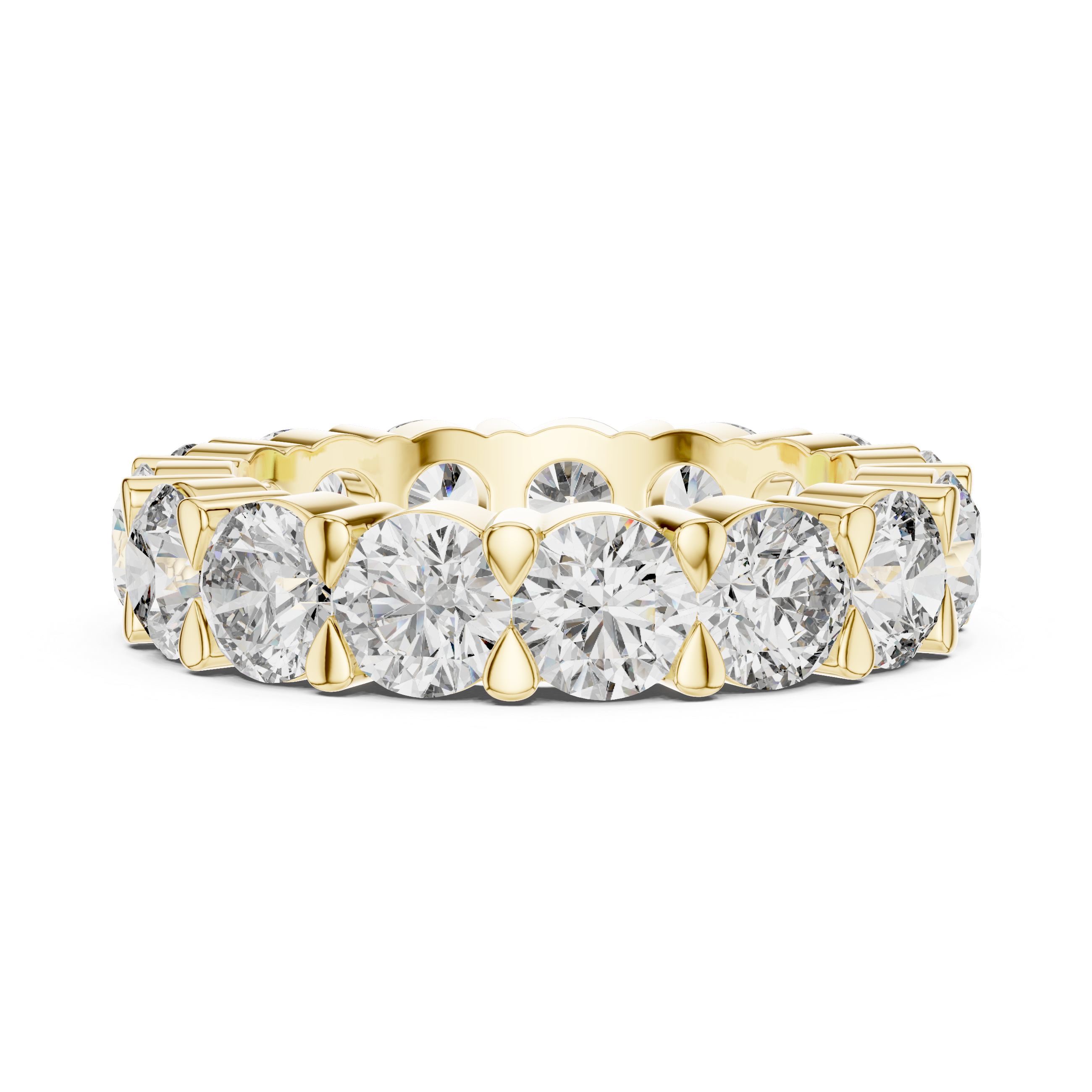 Round Cut Shared-Prong Full Eternity Band