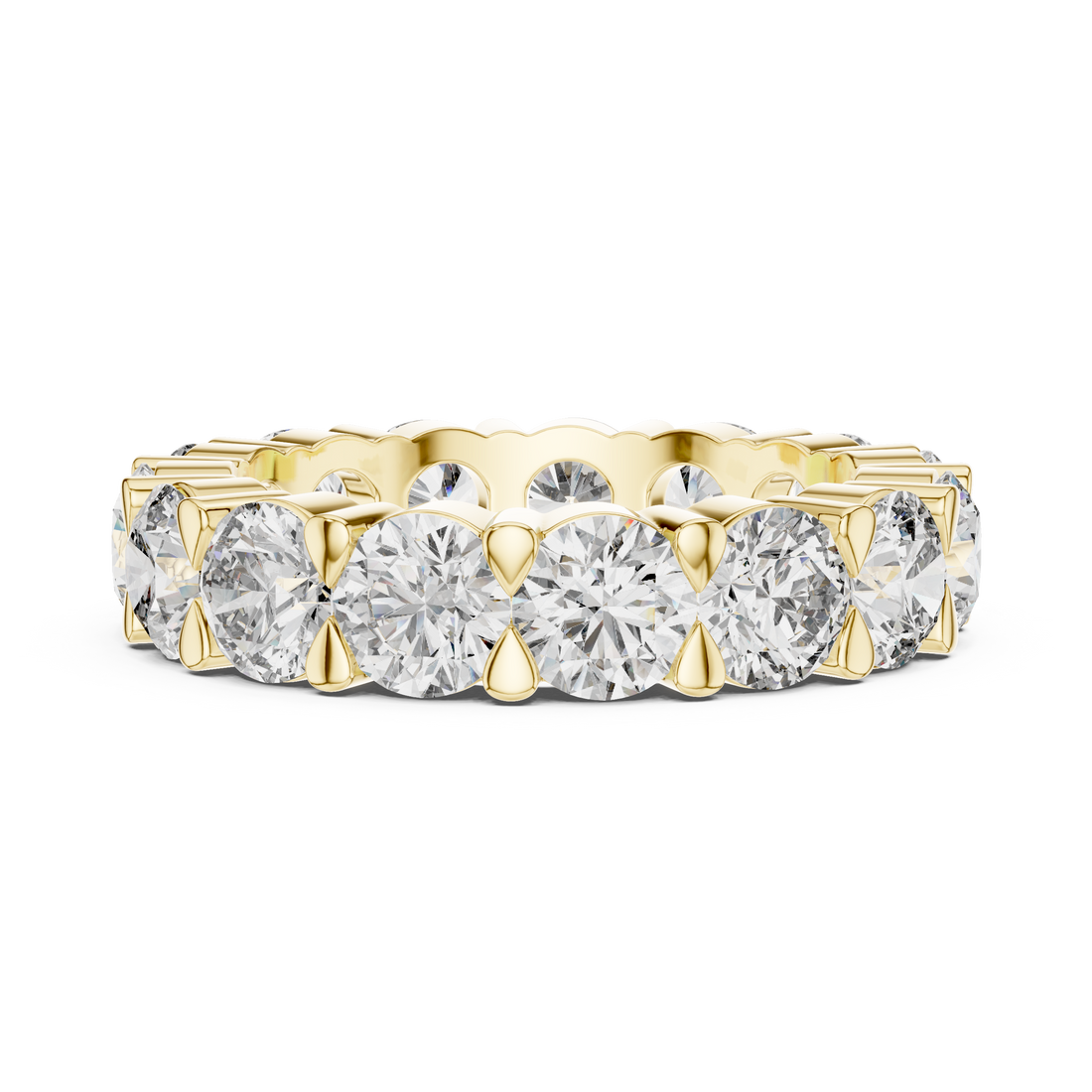 Round Cut Shared-Prong Full Eternity Band