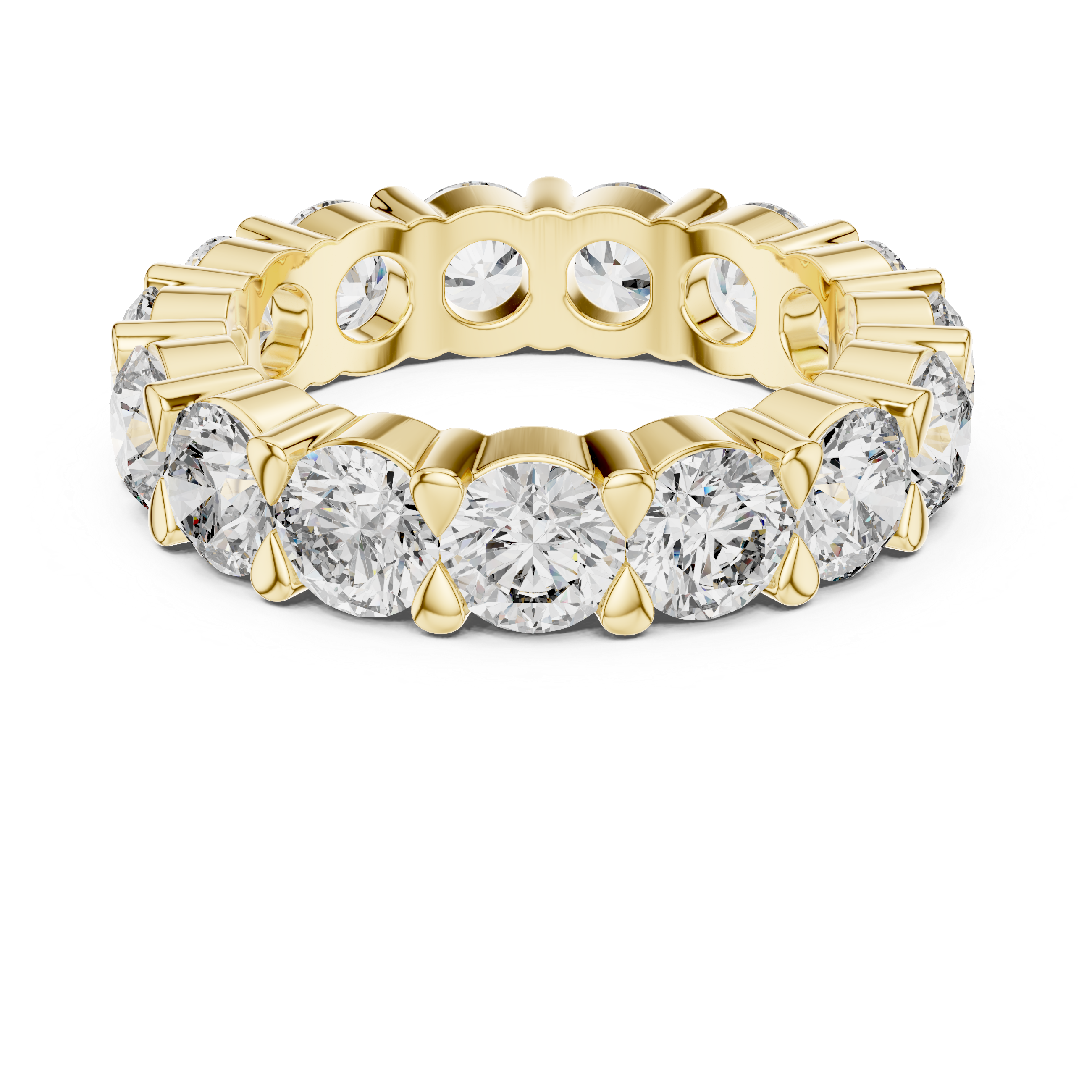 Round Cut Shared-Prong Full Eternity Band